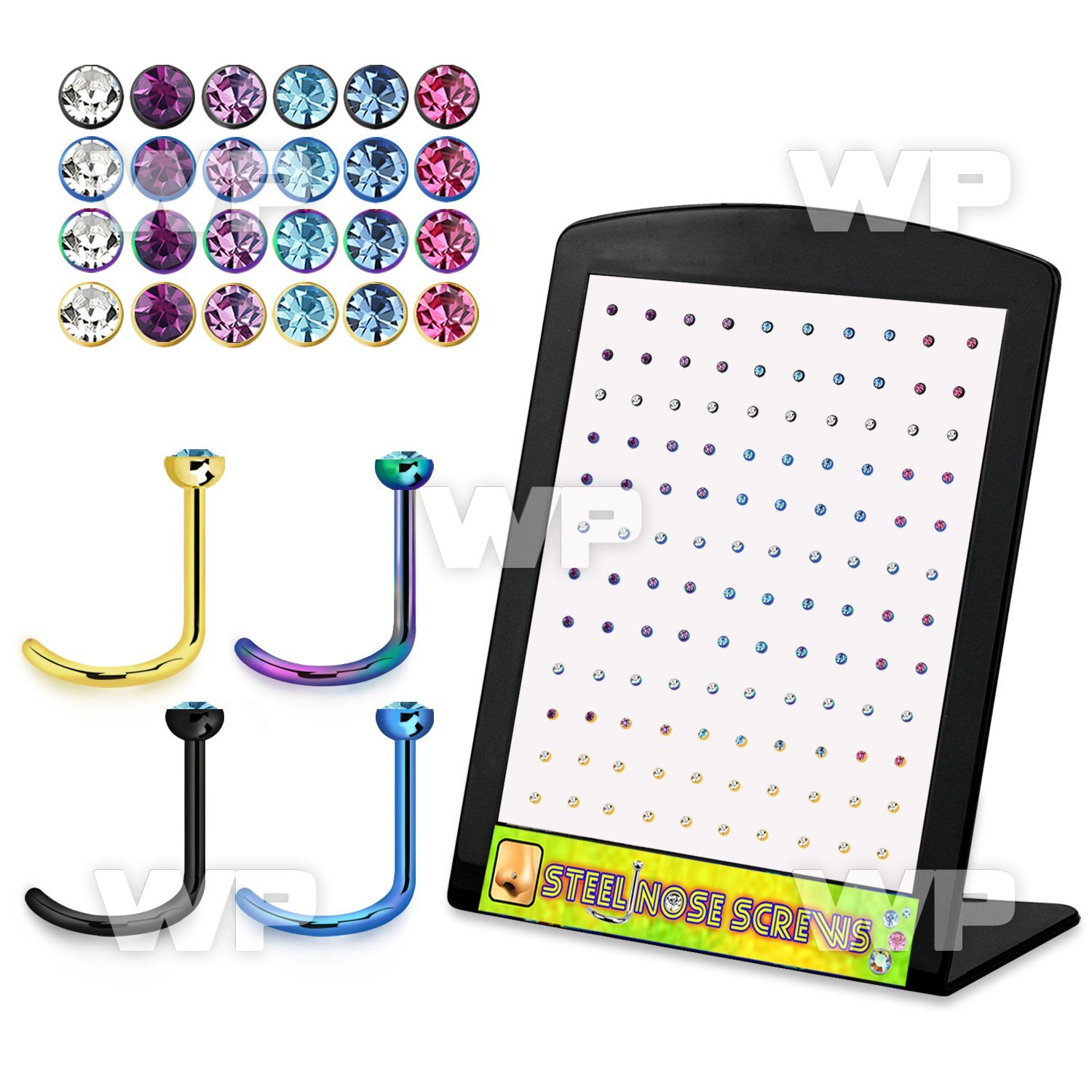4au3r6 display w ion plated surgical steel nose screw spirals nose piercing