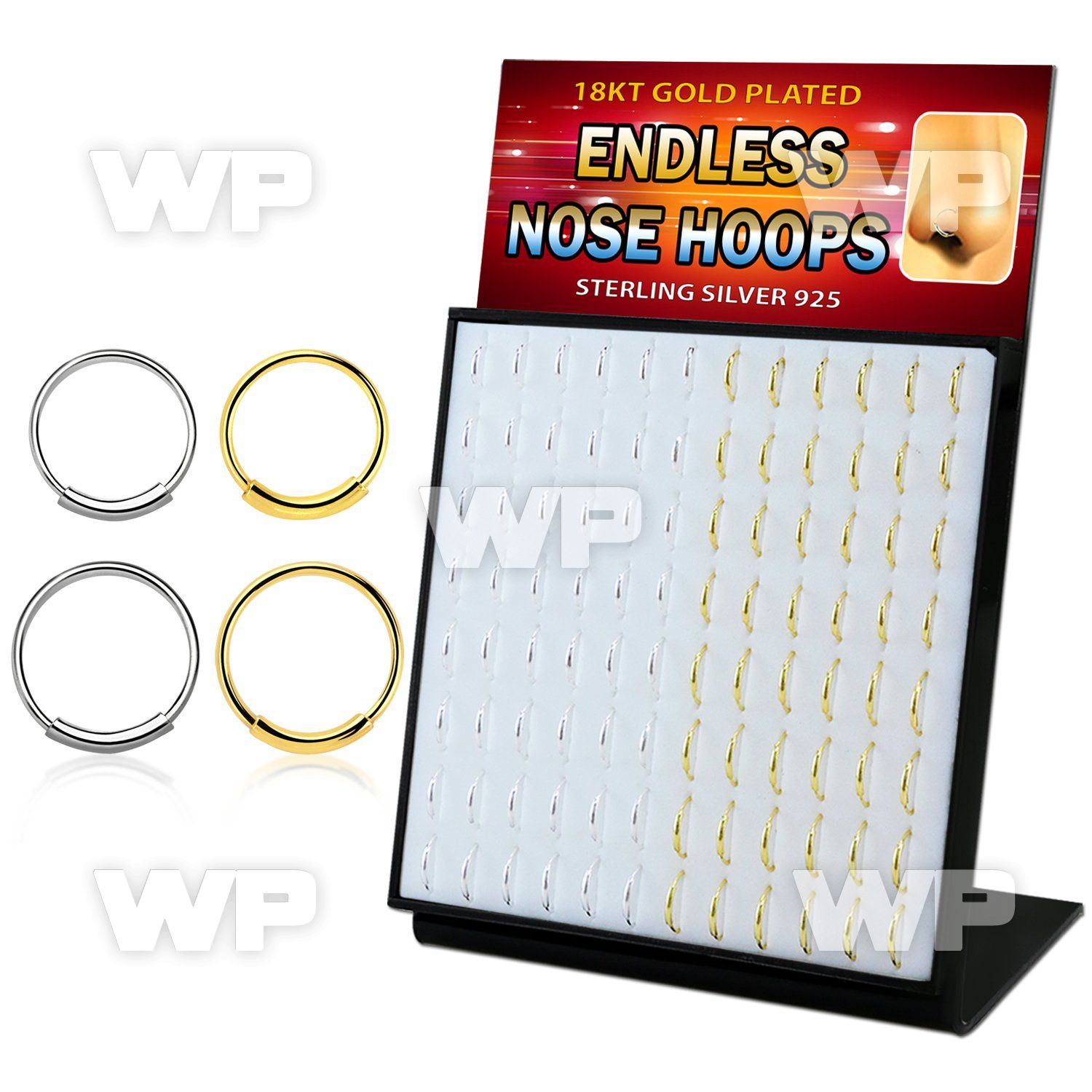 4auxjfye 18kt gold finish color silver endless nose rings 96