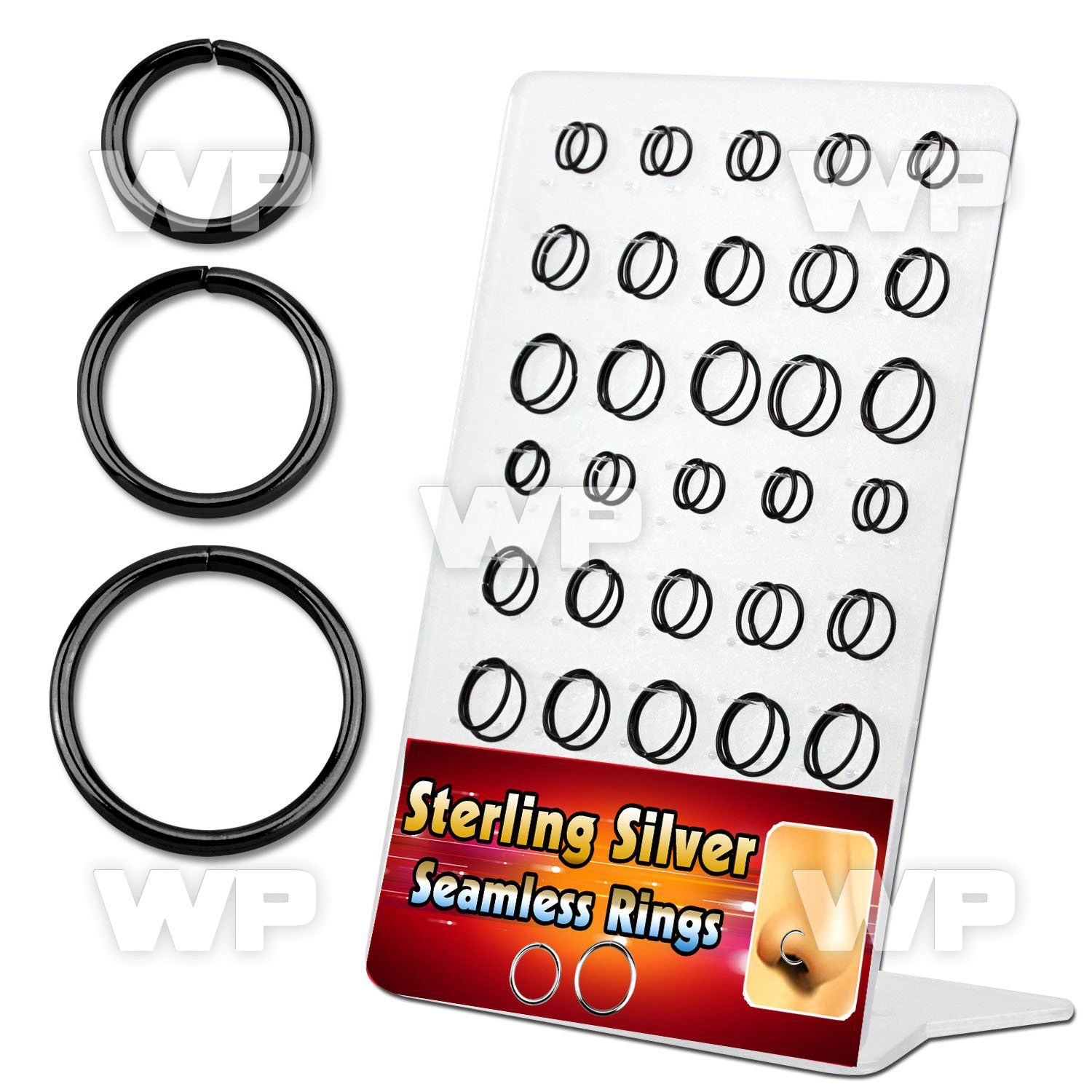 4auxmkp board w silver 925 seamless nose ring s 0 8mm black colo nose piercing