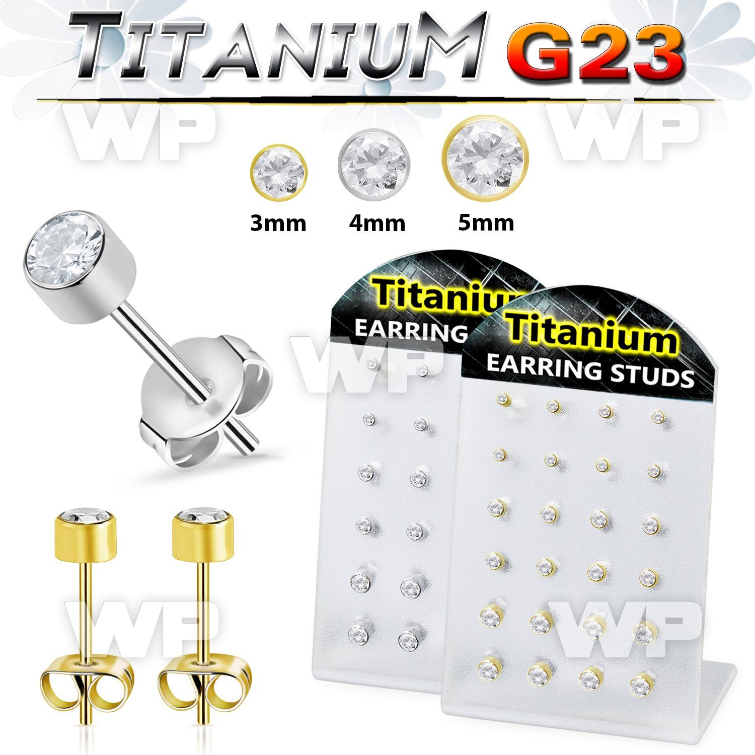 4awa4gae titanium ear studs 20g press fit cz 12 pairs
