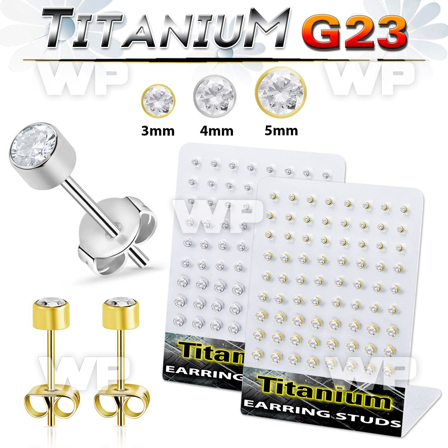 4awa4gak titanium ear studs 20g press fit cz 36 pairs