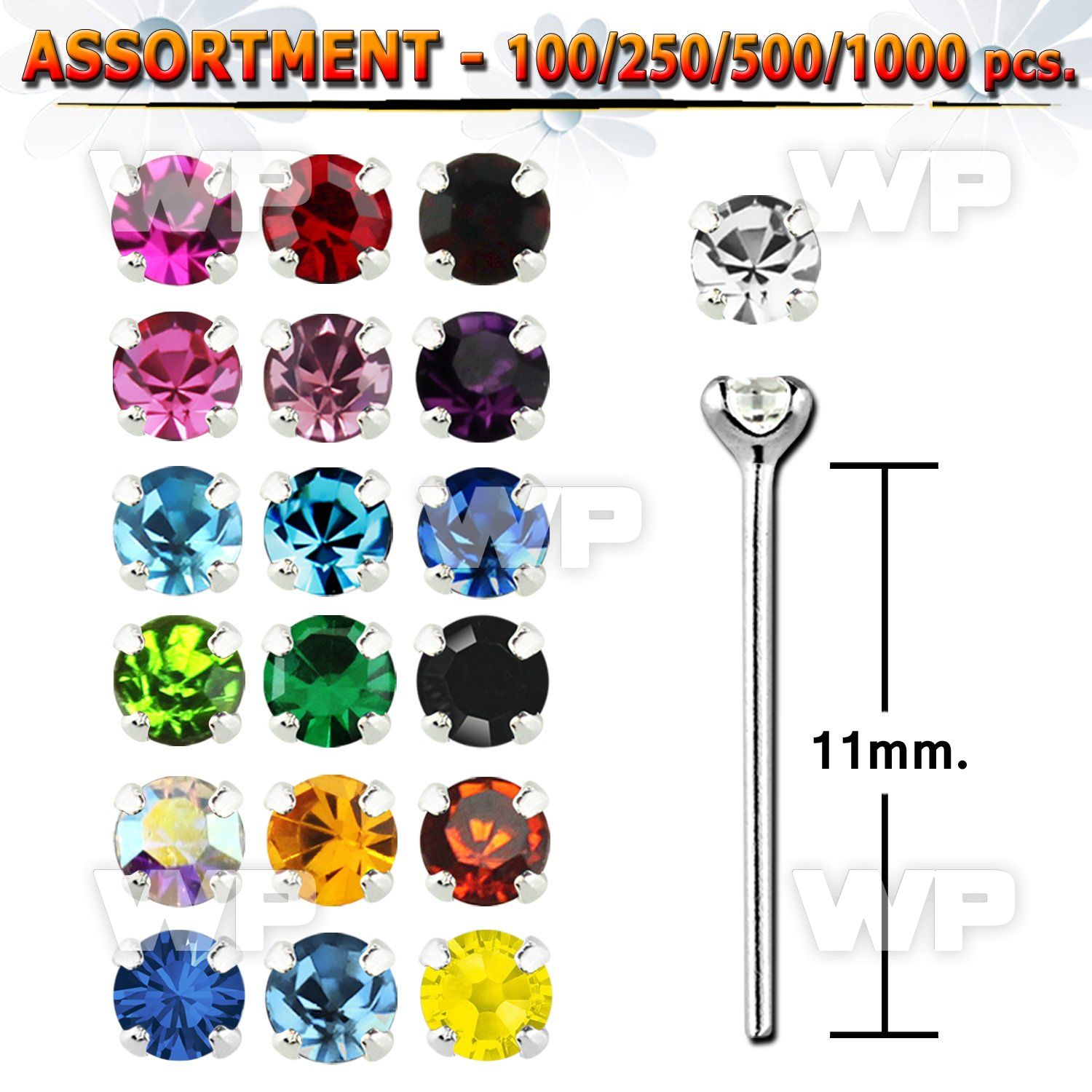 4b209l silver 925 un bent nose stud 1 5mm round prong set crysta belly piercing