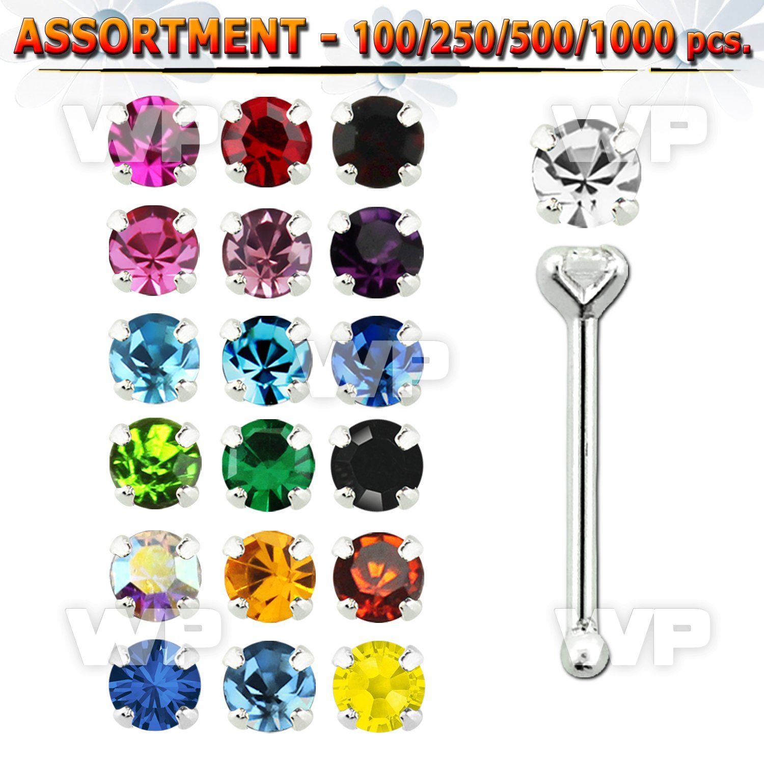 4b209y silver 925 nose bone 1 5mm round prong set crystal nose piercing