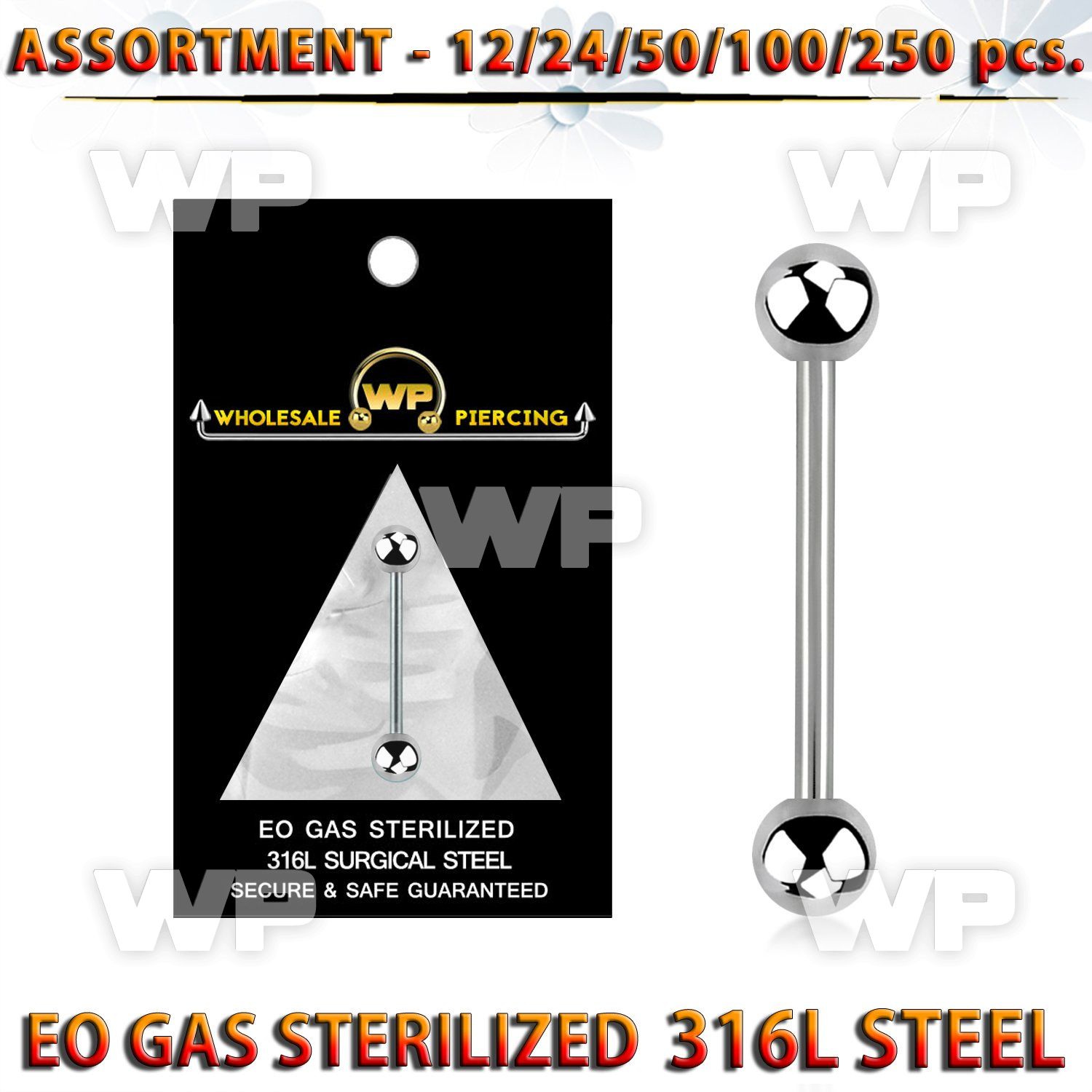 4b20ll surgical steel tongue bars 1 6mm 6mm balls length 5 8 eyebrow piercing