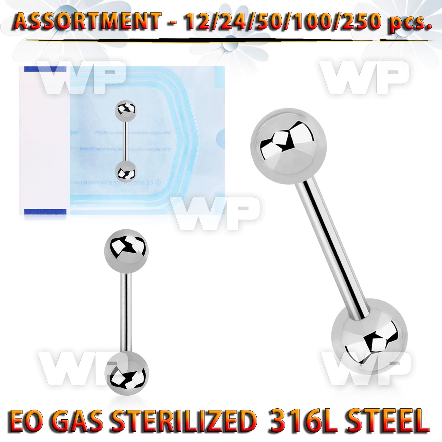 4b20ll surgical steel tongue bars 1 6mm 6mm balls length 5 8 eyebrow piercing
