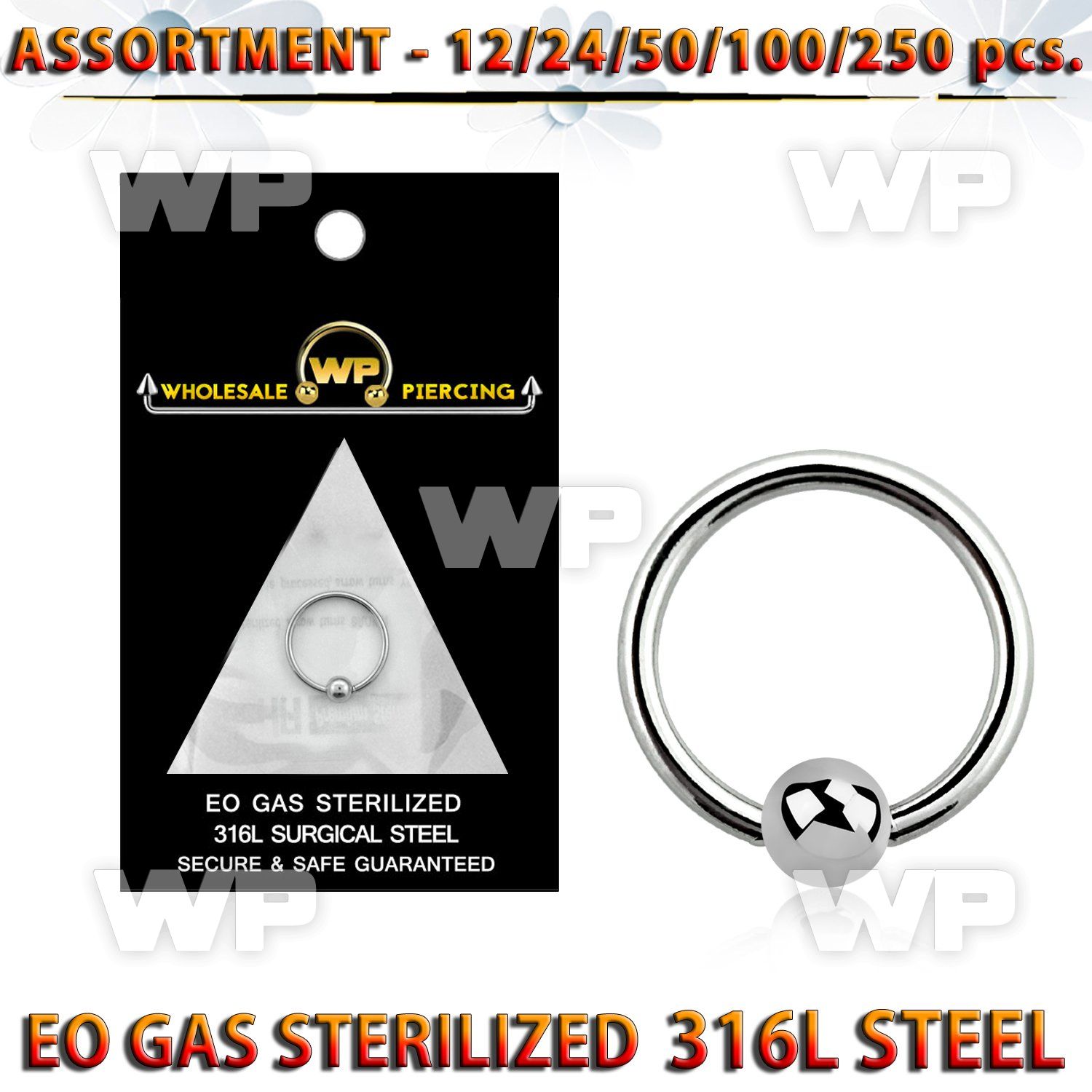 4b20lt surgical steel captive bead ring s 1mm 3mm ball length ear lobe piercing