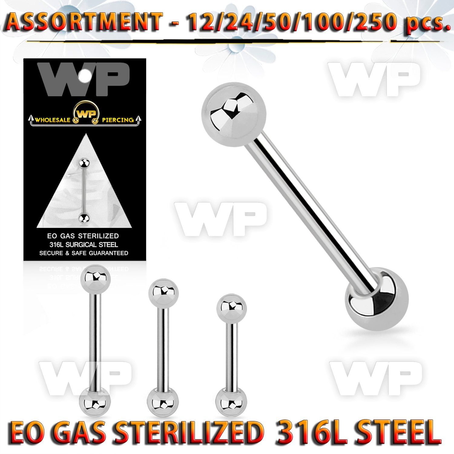 4b20ly surgical steel tongue bars 1 6mm 5mm balls length 5 8 eyebrow piercing