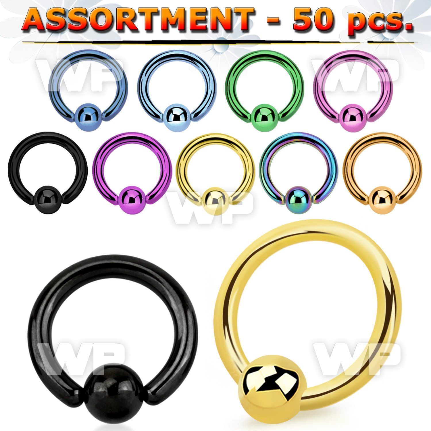 4b20pz of ion plated surgical steel captive bead ring 1 6mm ear lobe piercing