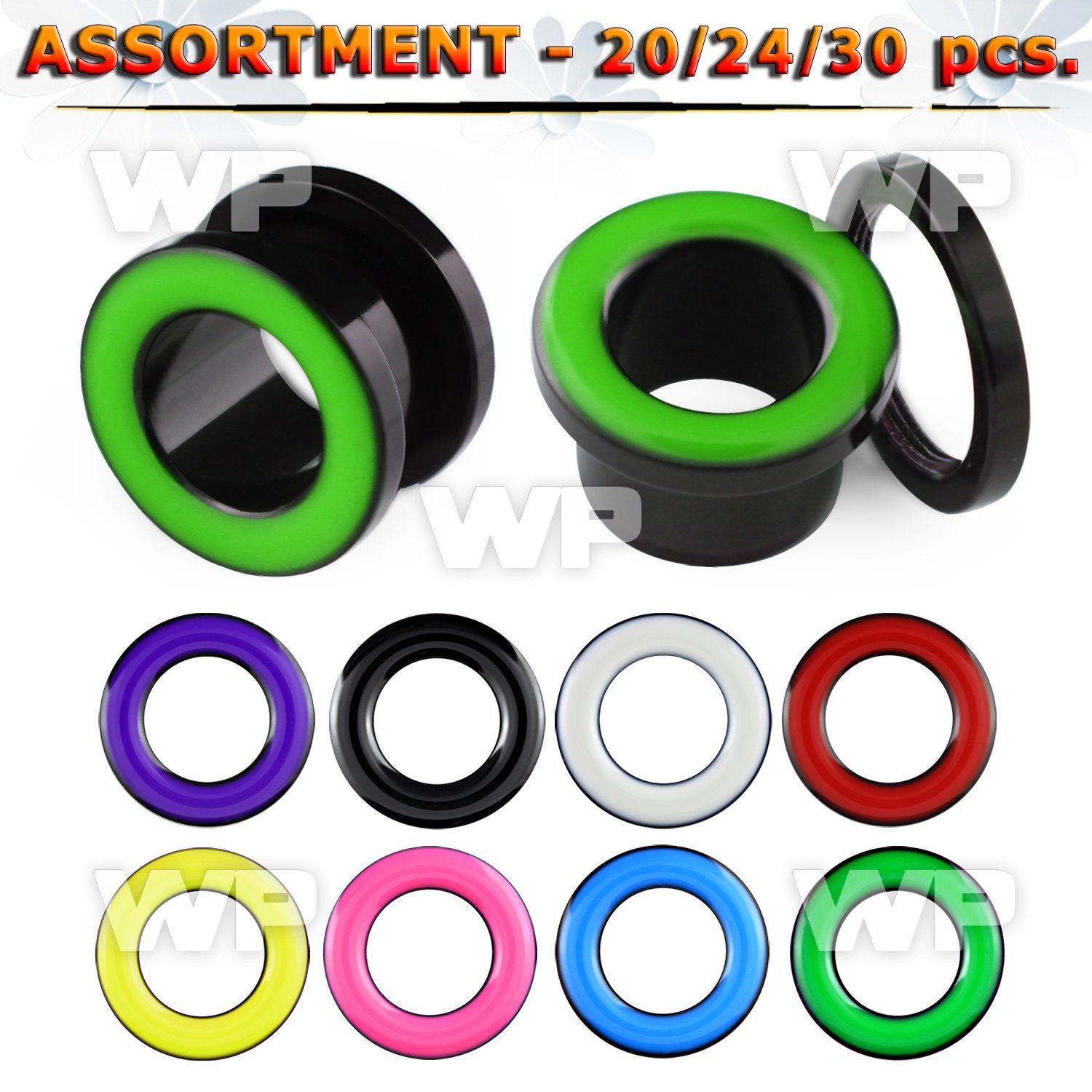 4b20st 20 to 30 pcs of acrylic screw fit flesh tunnel plugs col ear lobe piercing