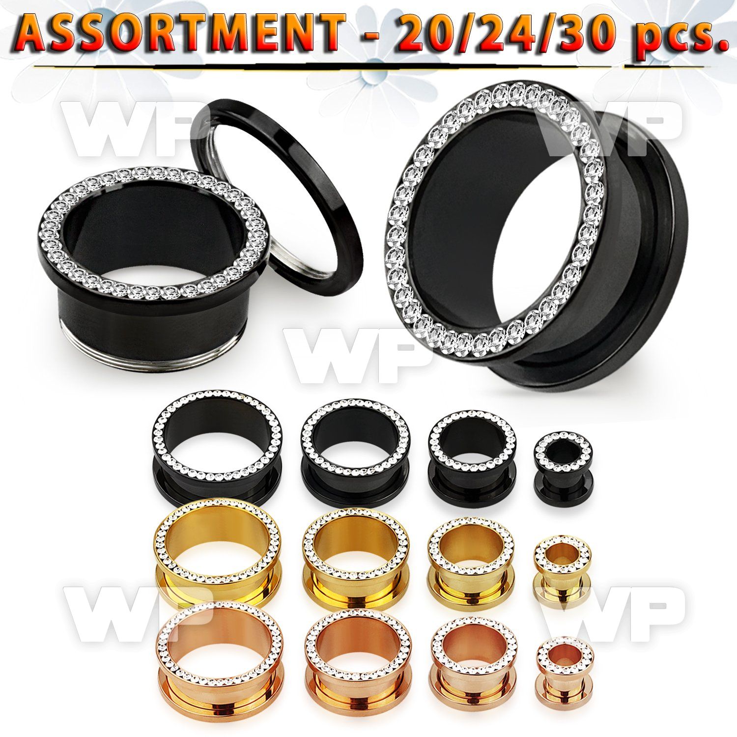 4b20zz ion plated surgical steel screw fit flesh tunnels clear ear lobe piercing