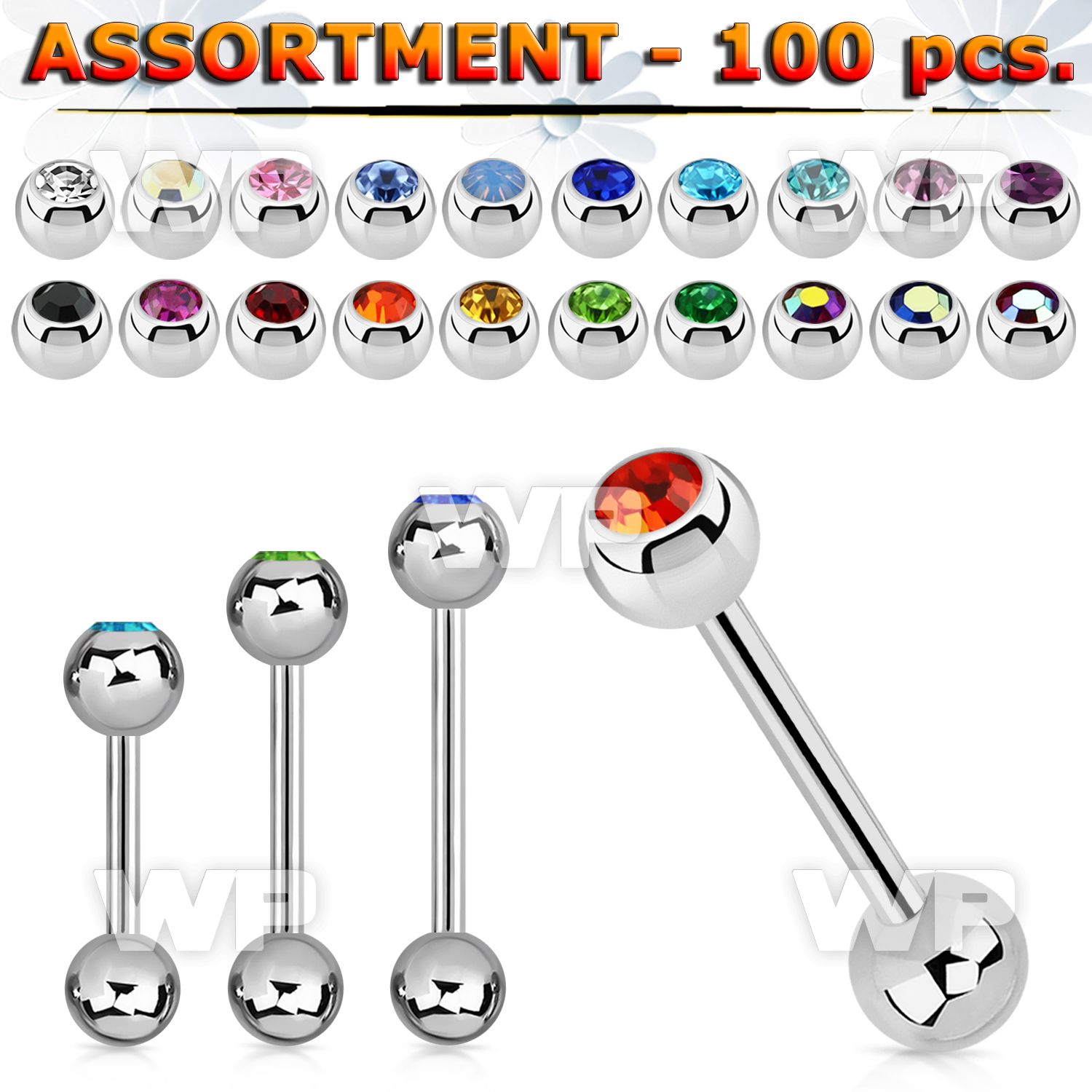 4b2el 316l steel tongue bar 1 6mm 6mm press fit jewel ball on ear lobe piercing