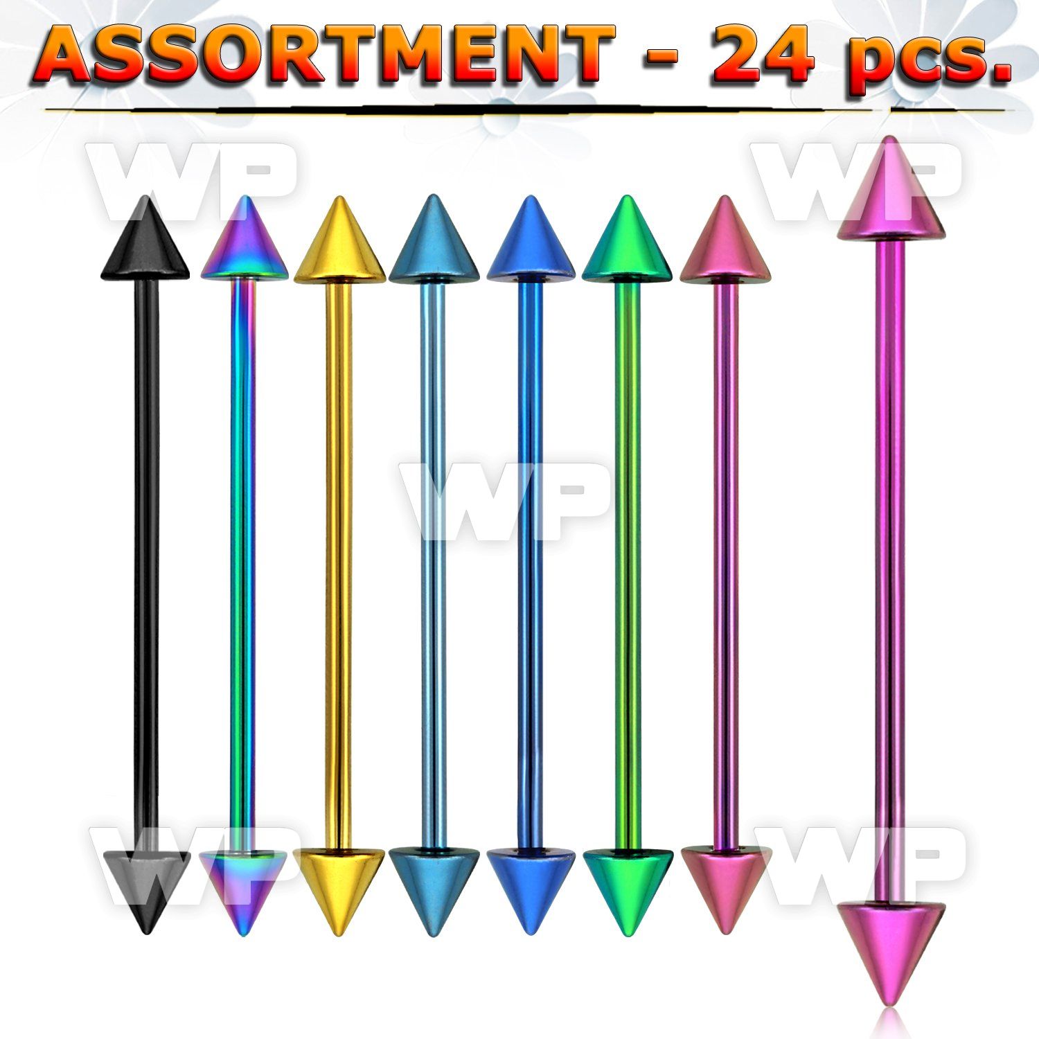 4b2epk of ion plated surgical steel industrial barbells 1 6mm 