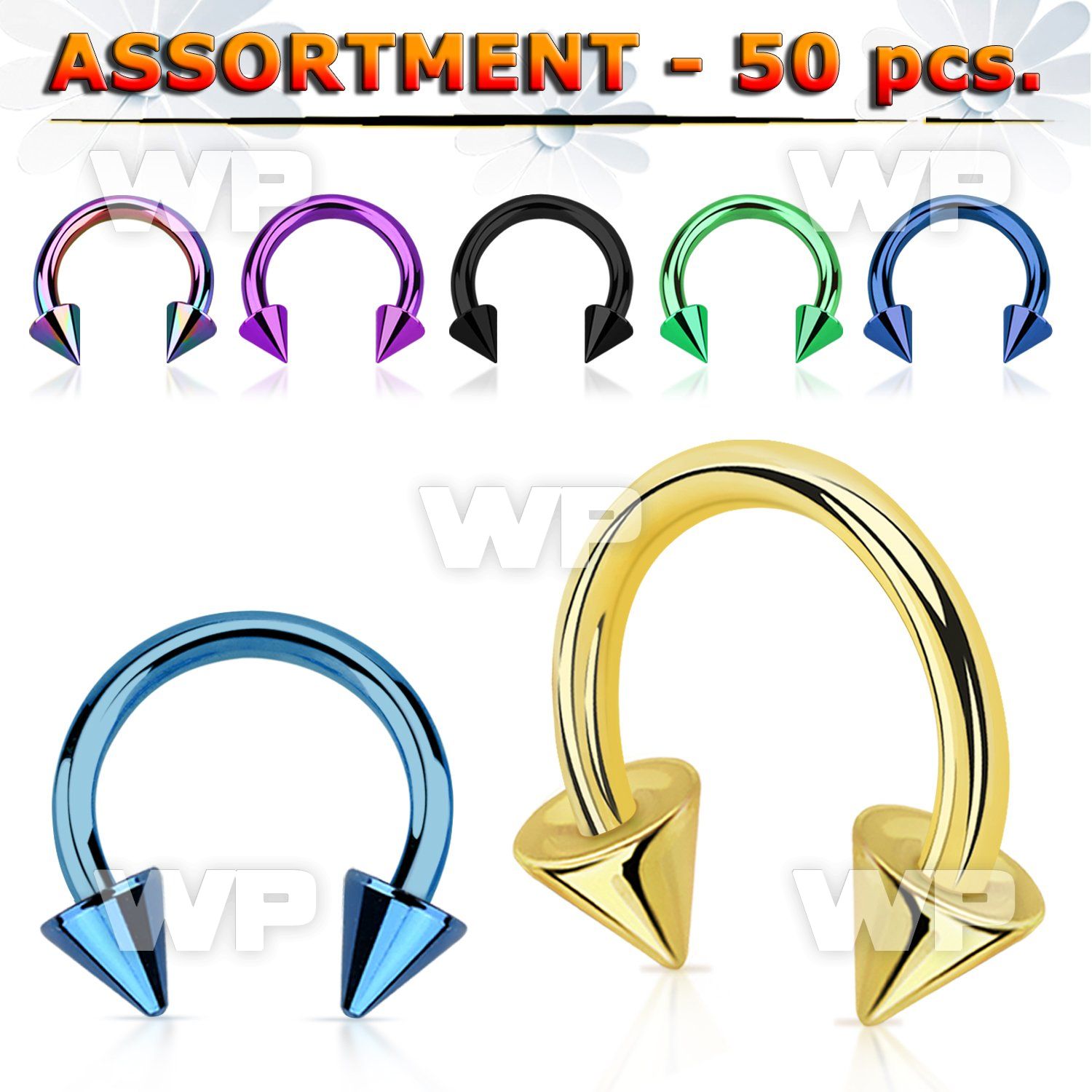 4b2etl ion plated surgical steel cbr horseshoes 1 6mm 5mm cones ear lobe piercing