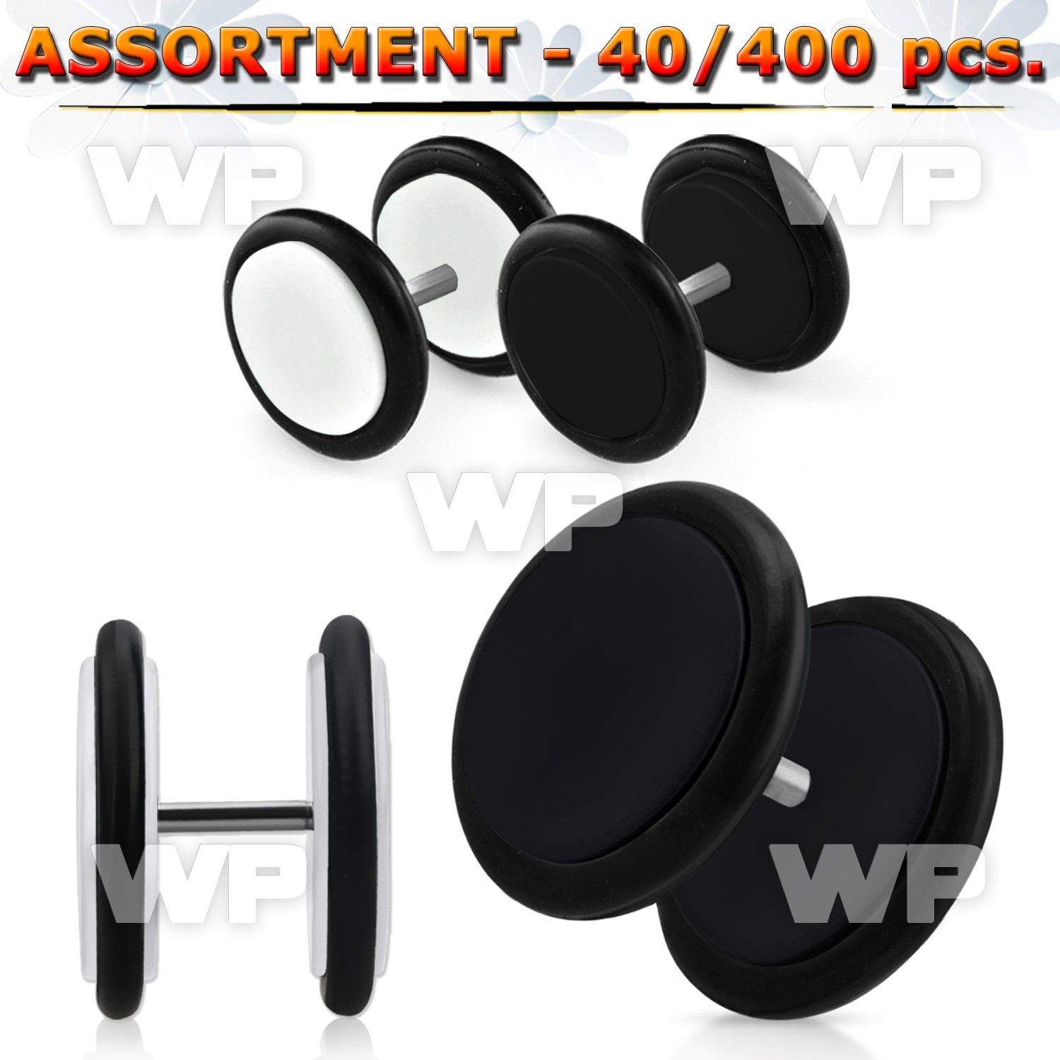 4b2ey0 black white acrylic fake cheater plugs o ring belly piercing