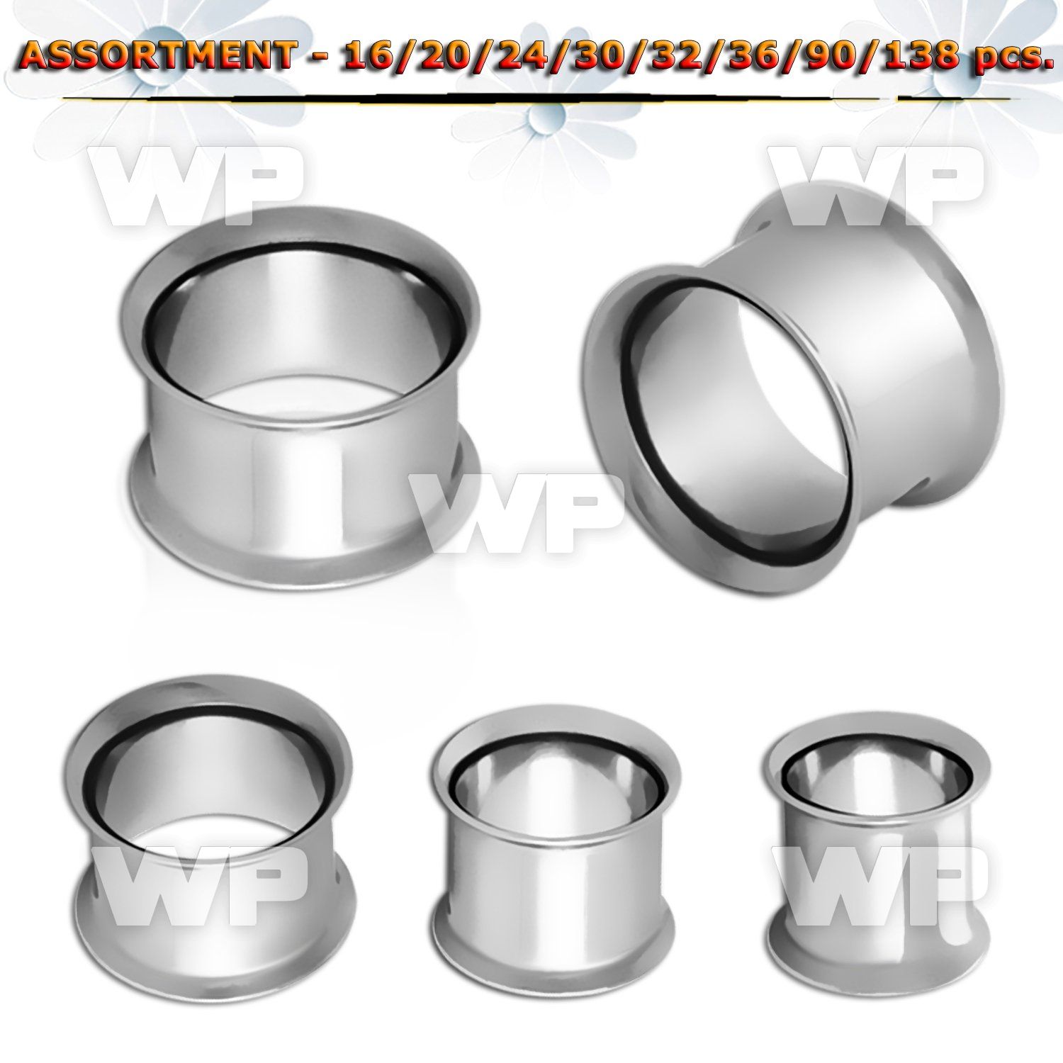 4b2k0t surgical steel double flared flesh tunnels ear lobe piercing