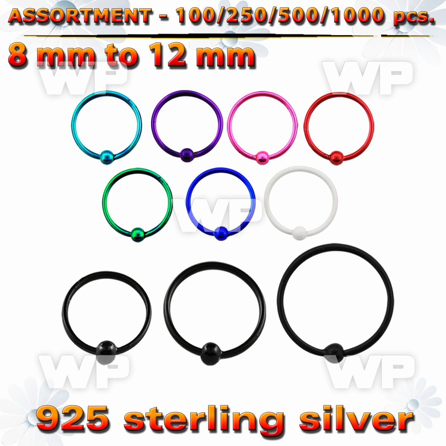 4b2k90 color plated silver 925 nose ring ball 0 6mm nose piercing