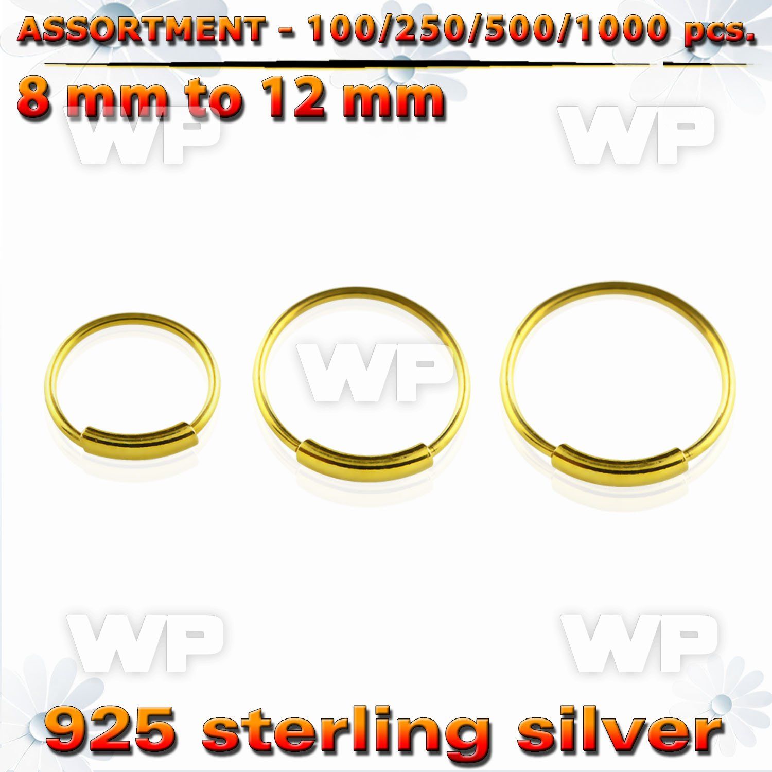 4b2k9e silver 925 endless nose ring s real gold 18k plating 0 6 nose piercing