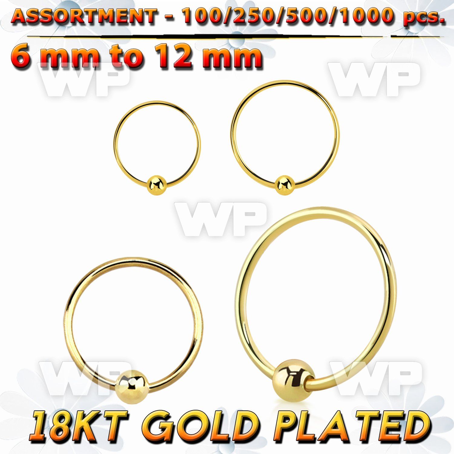 4b2k9k silver 925 nose ring s ball real gold 18k plating 0 6mm nose piercing