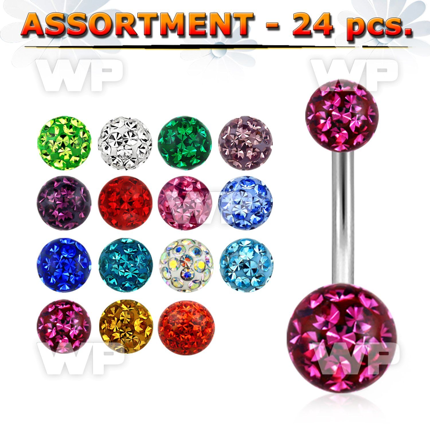 4b2k9t steel belly bananas 1 6mm 5 8mm ball ferido glue crysta belly piercing