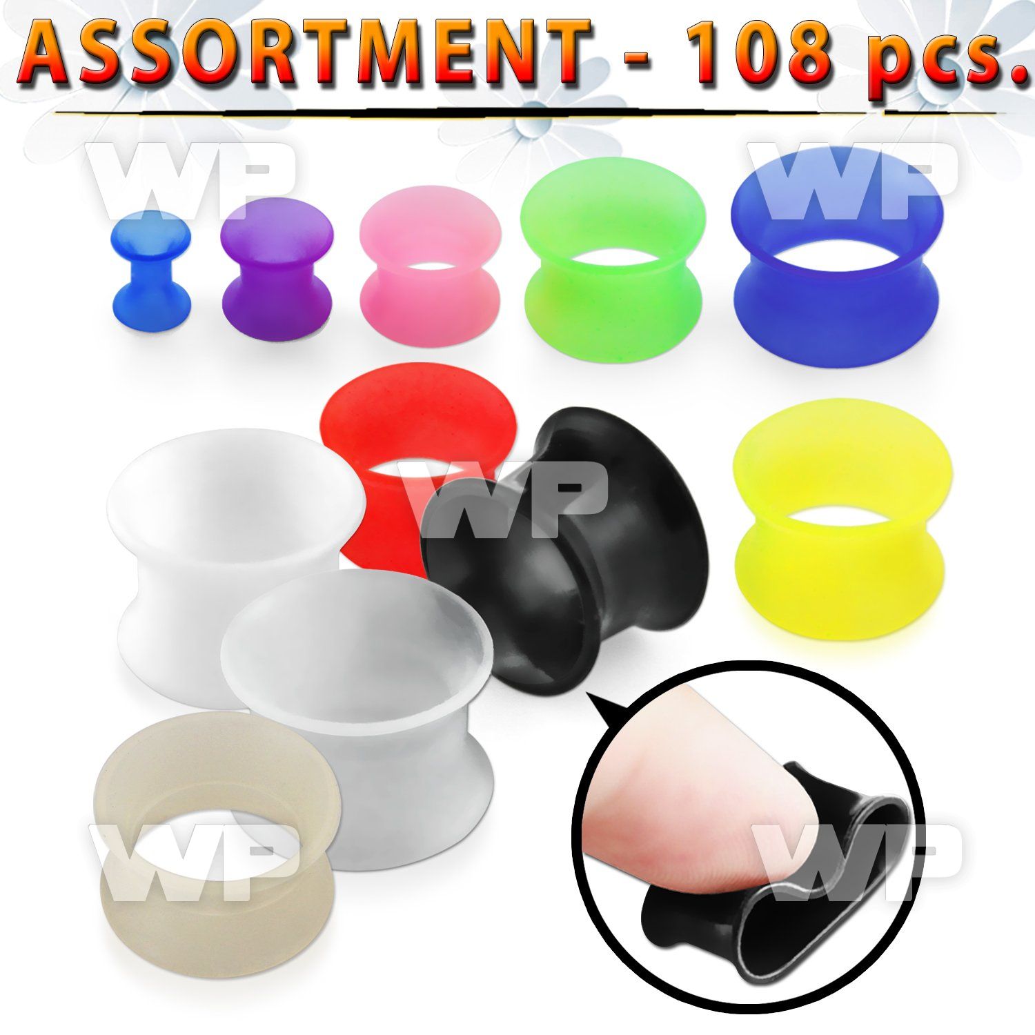 4b2k9y ultra thin silicone flesh tunnel ear lobe piercing