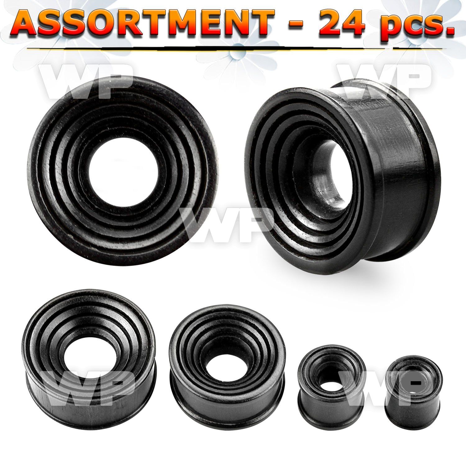 4b2klp of black black areng wood double flared flesh tunnel coni ear lobe piercing