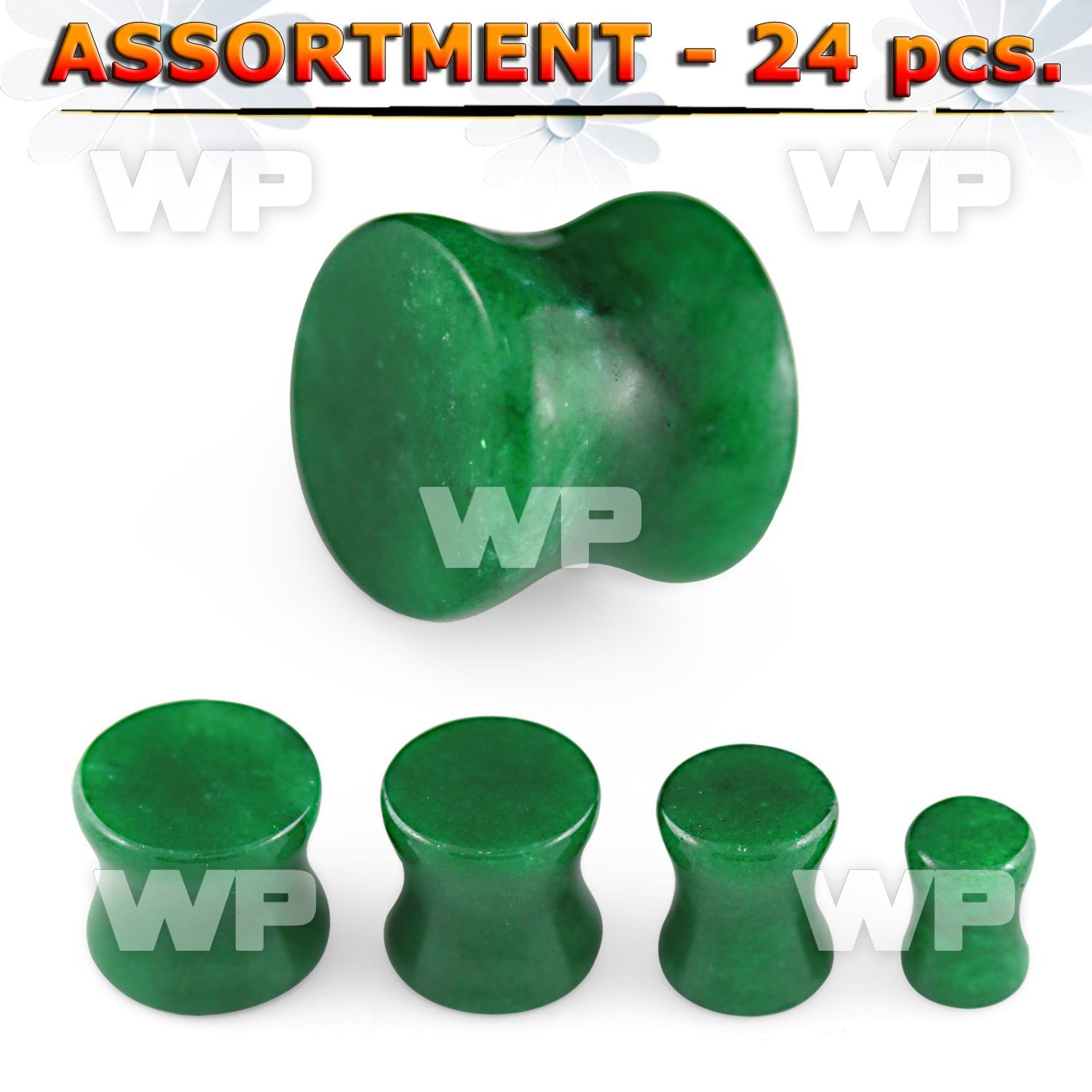 4b2klz of real jade double flare stone plugs ear lobe piercing