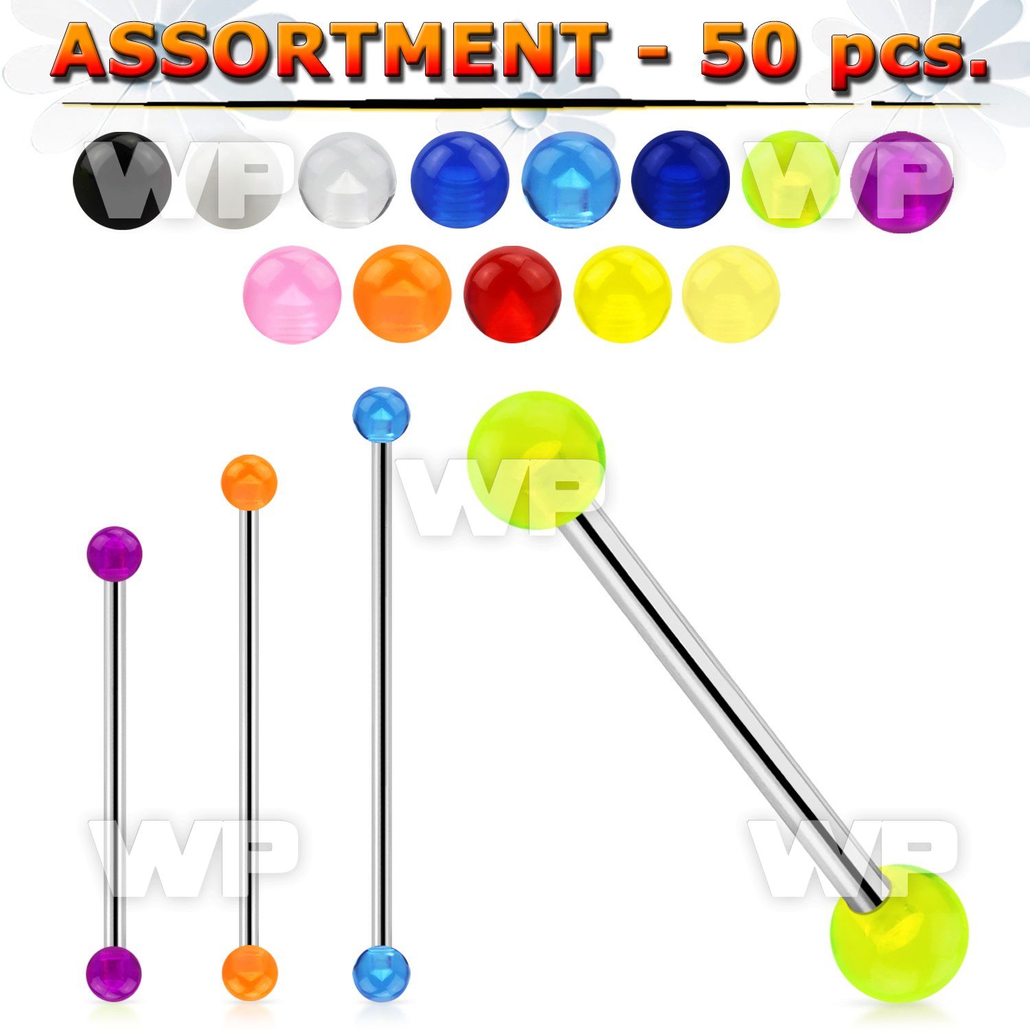 4b2kpk bulk 50 pcs of 316l steel industrial barbell 1 6mm 5mm 