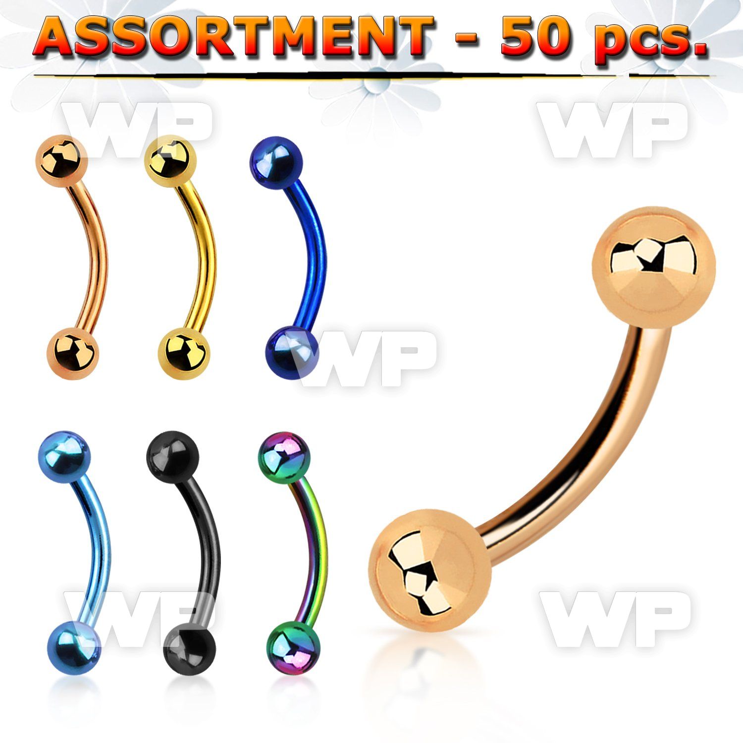 4b2lt ion plated 316l steel micro banana w 3mm ball eyebrow piercing