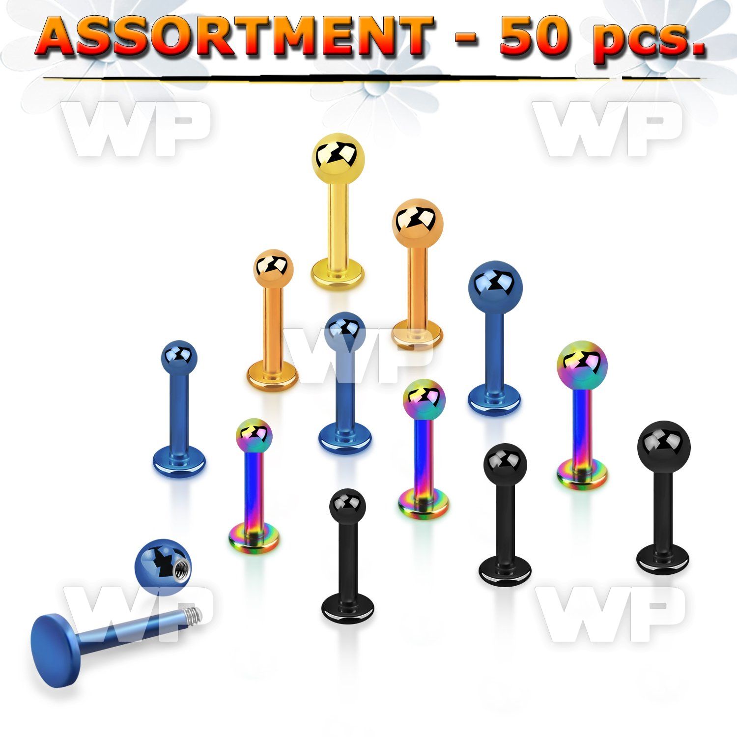 4b2lz of ion plated 316l steel labret studs 1 2mm 3mm ball len lower lip piercing