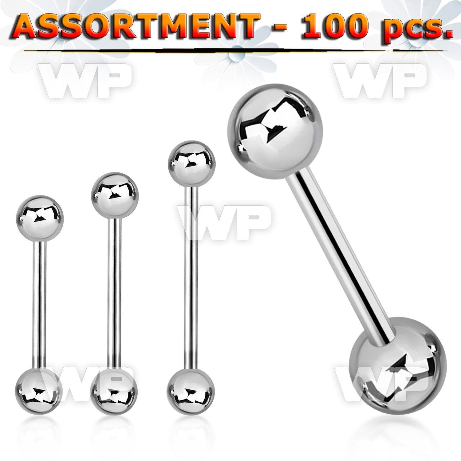 4b2pk surgical steel tongue bars 1 6mm 6mm ball tongue piercing
