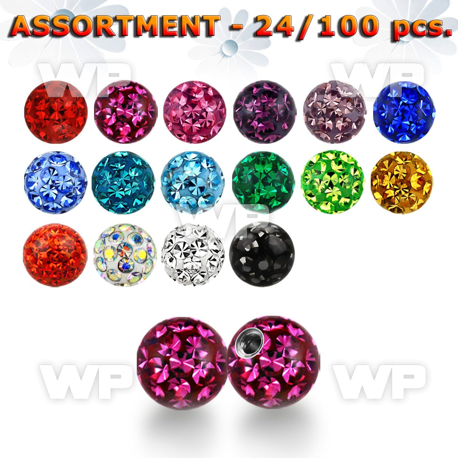 4b2s0e 5mm multi crystal balls 1 2mm threading clear epoxy cov 