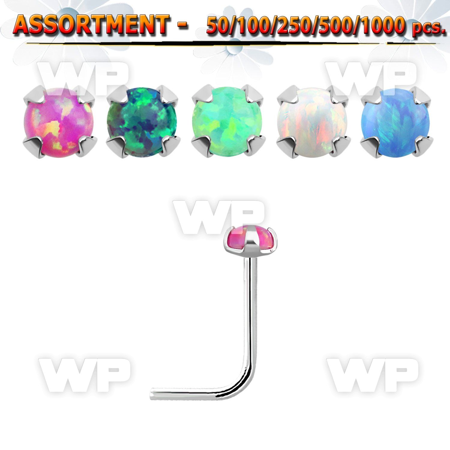 4b2s99 bulk of silver nose piercing nose bones w prong set 1 5mm nose piercing