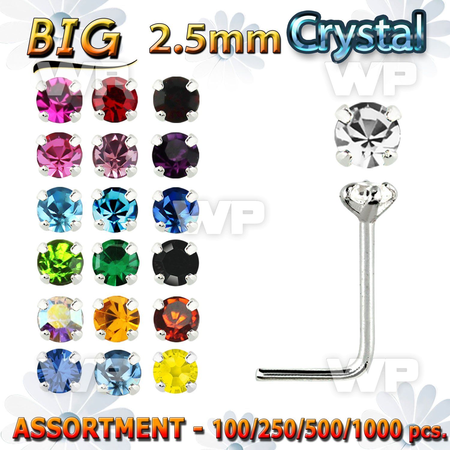 4b2sk9 silver 925 l shaped nose studs 2 5mm round prong set crys nose piercing