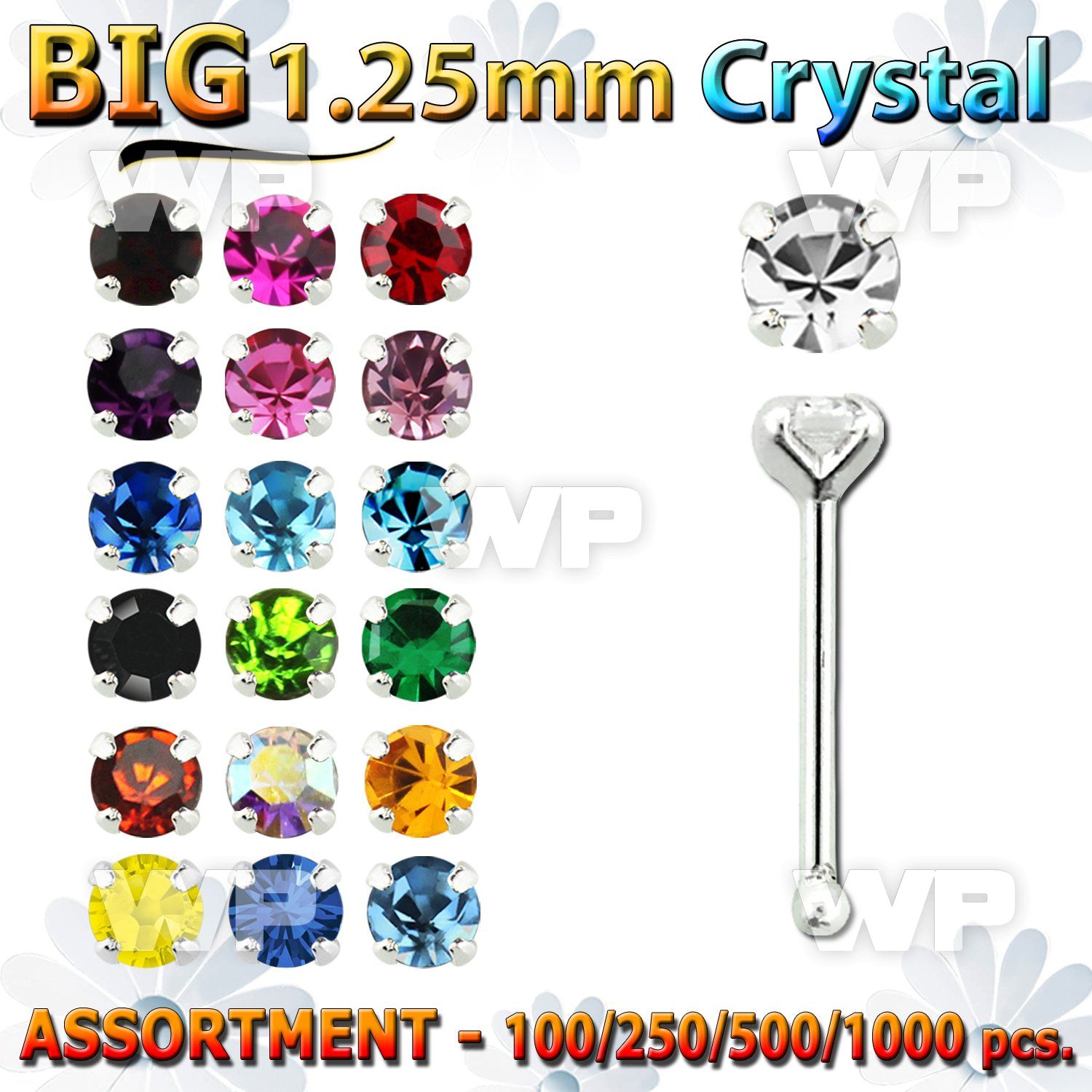 4b2skl silver 925 nose bone 2 5mm round prong set crystal nose piercing
