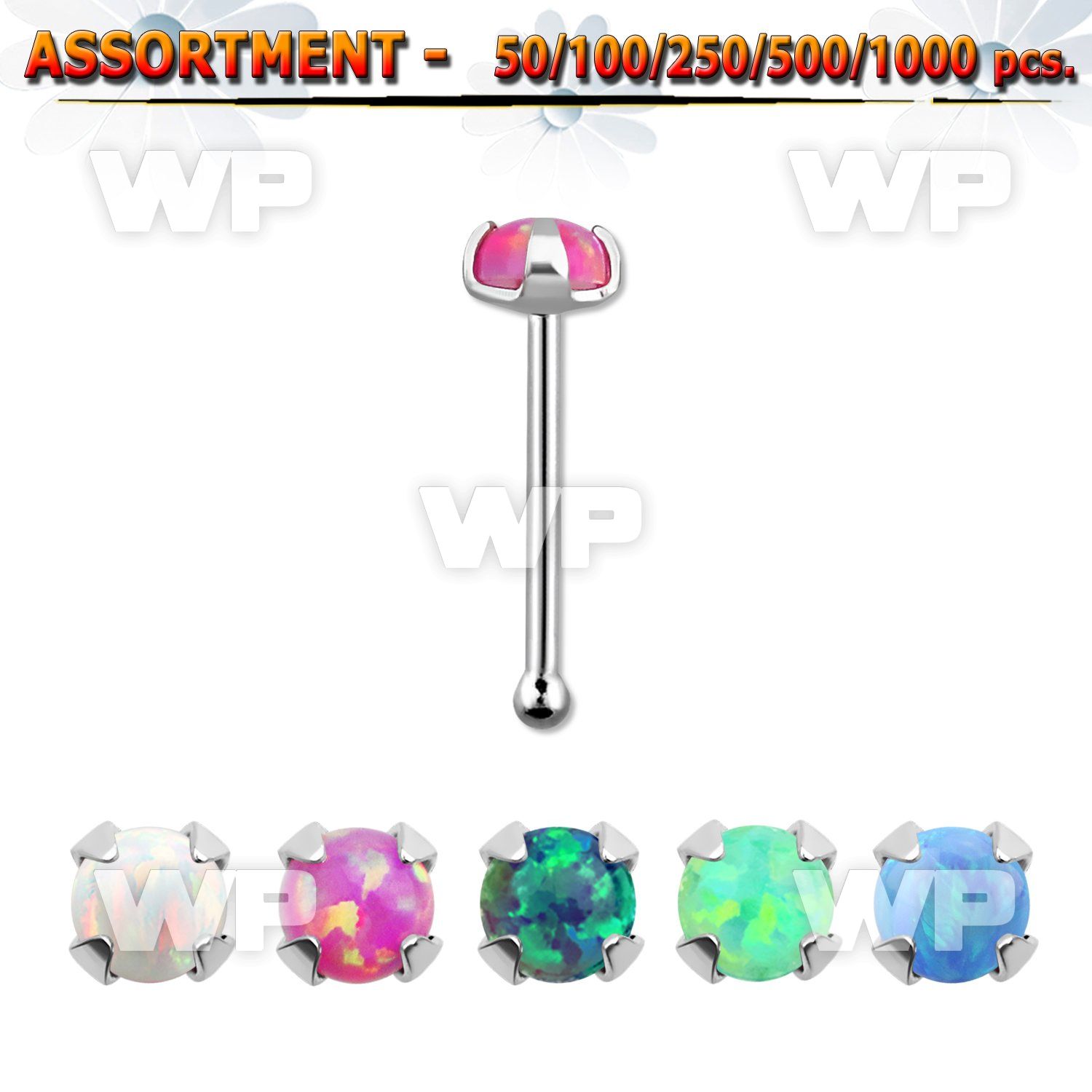 4b2sle silver 925 nose bone 22g 0 6mm prongset 2mm m round nose piercing