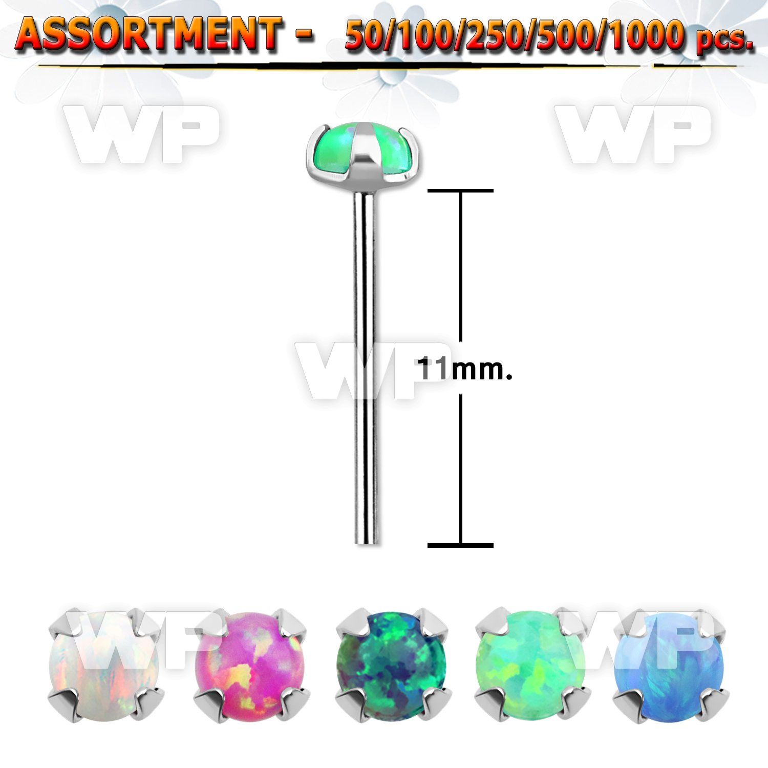 4b2slz silver 925 un bent nose stud prongset 2mm round dome shap nose piercing