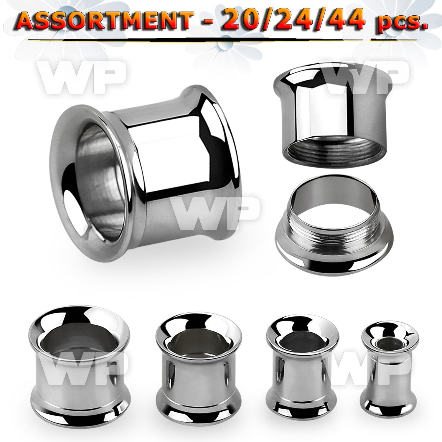 4b2szy surgical steel double flare internal screw fit flesh tunn ear lobe piercing