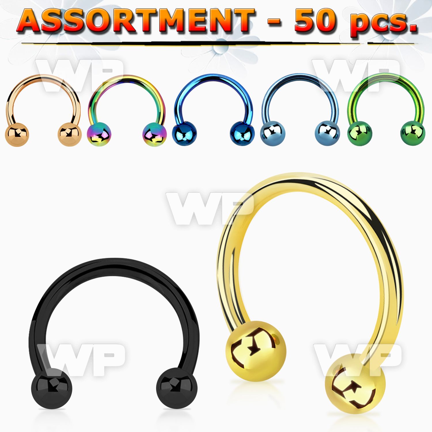 4b2te ion plated surgical steel cbr horseshoes 1 2mm 3mm ball belly piercing