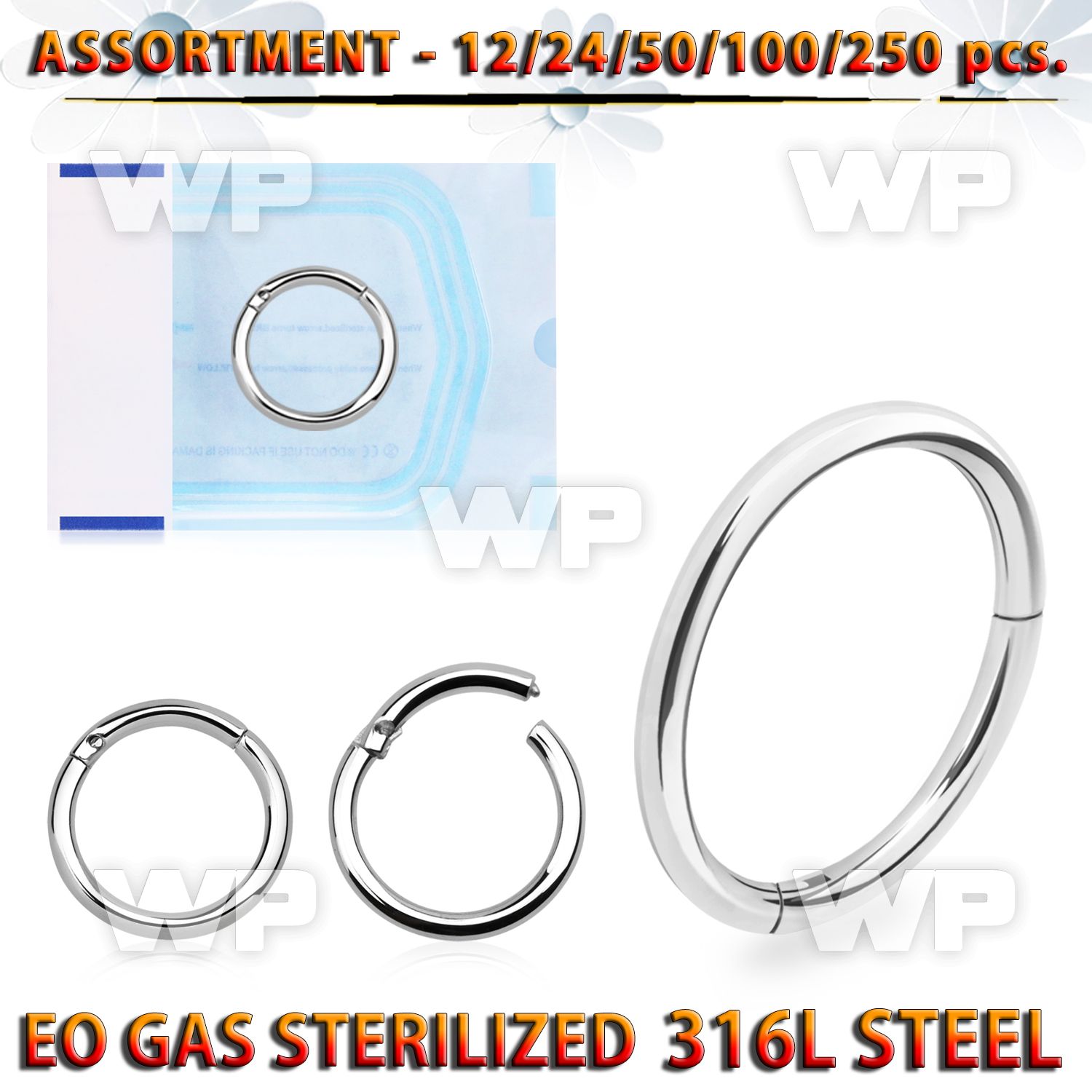 4b2yls eo gas sterilized 316l steel hinged segment ring