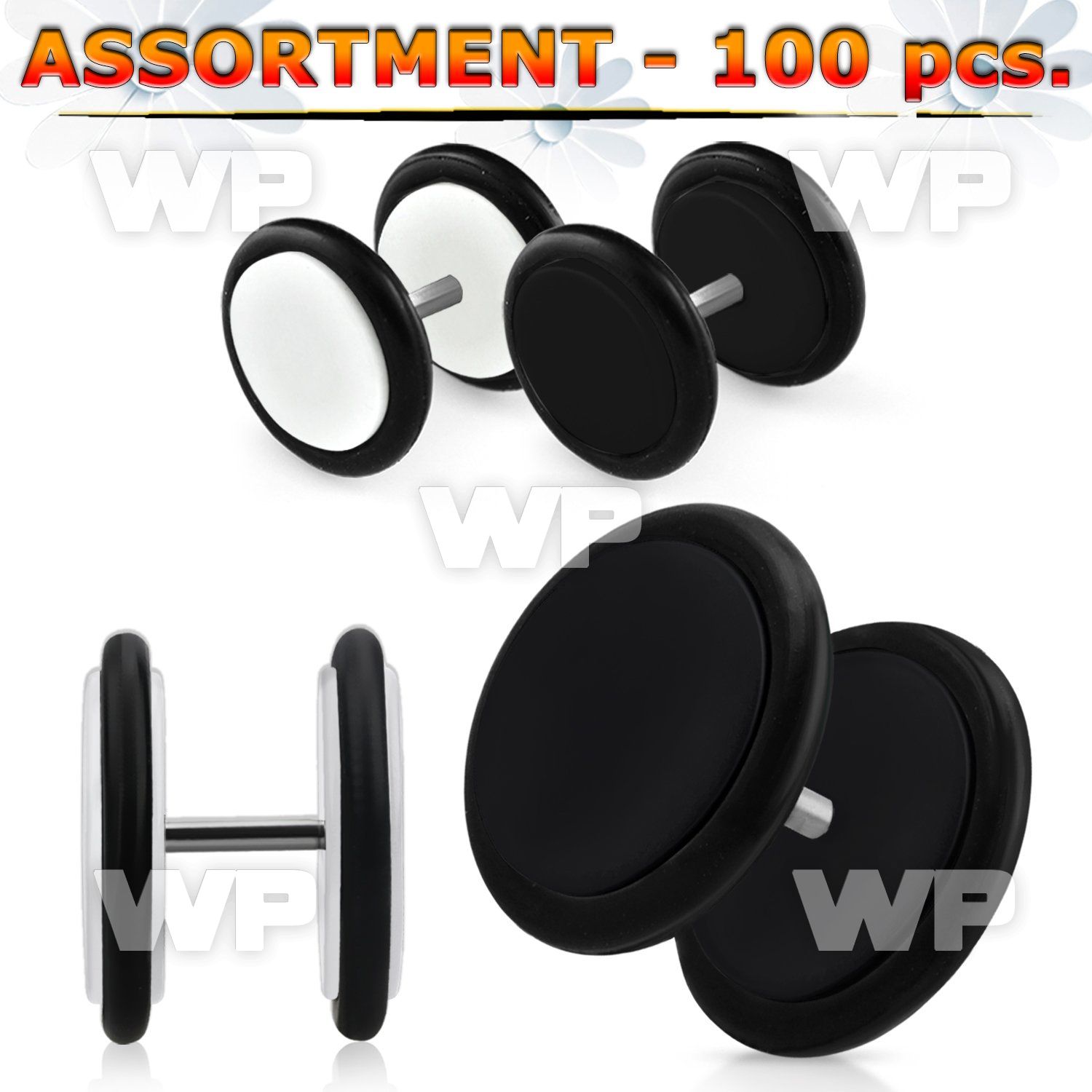 4b2ytp acrylic faux plugs o rings 3mm to 5mm 100pcs