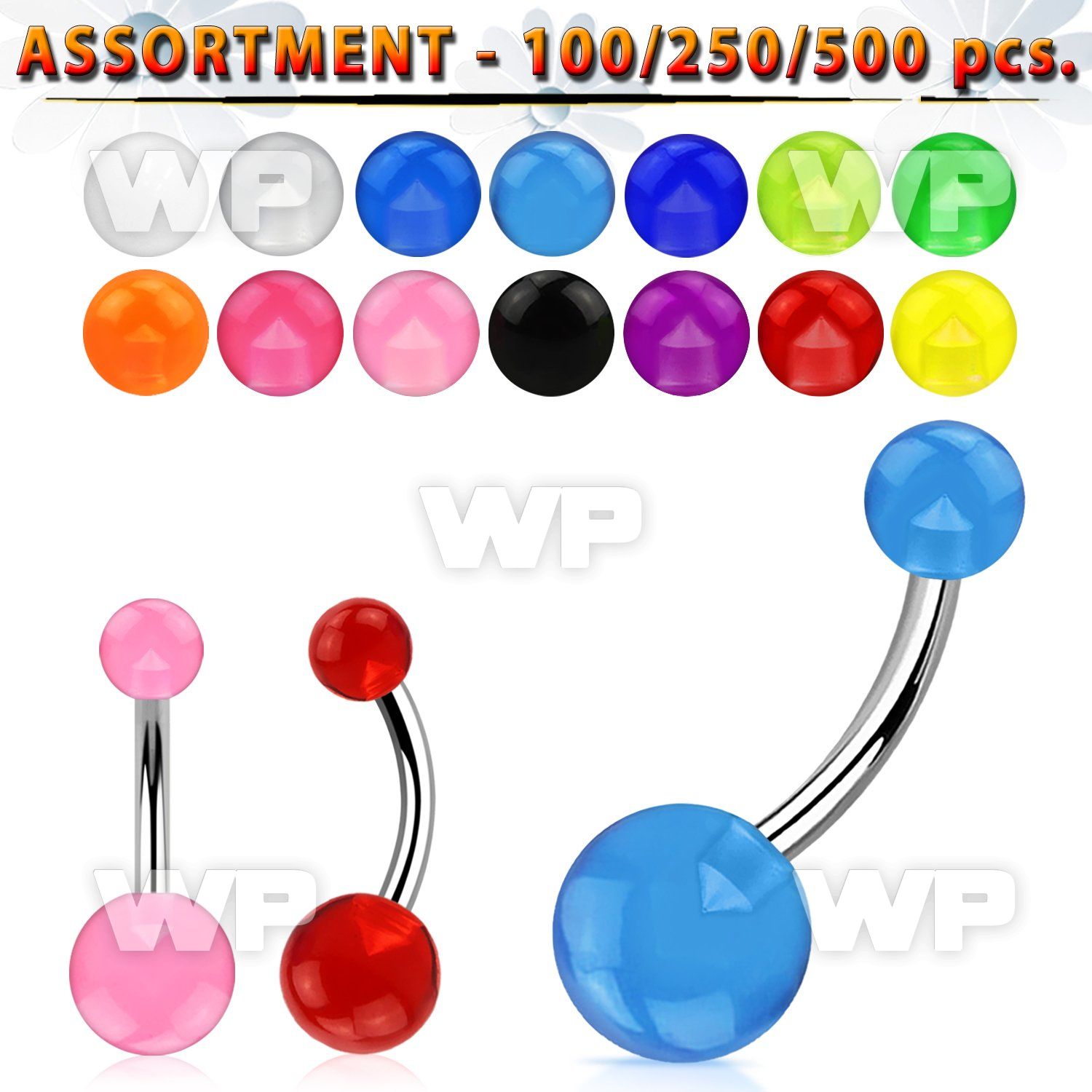 4b2z0z steel belly bananas 1 6mm 5 8mm acrylic uv balls length belly piercing