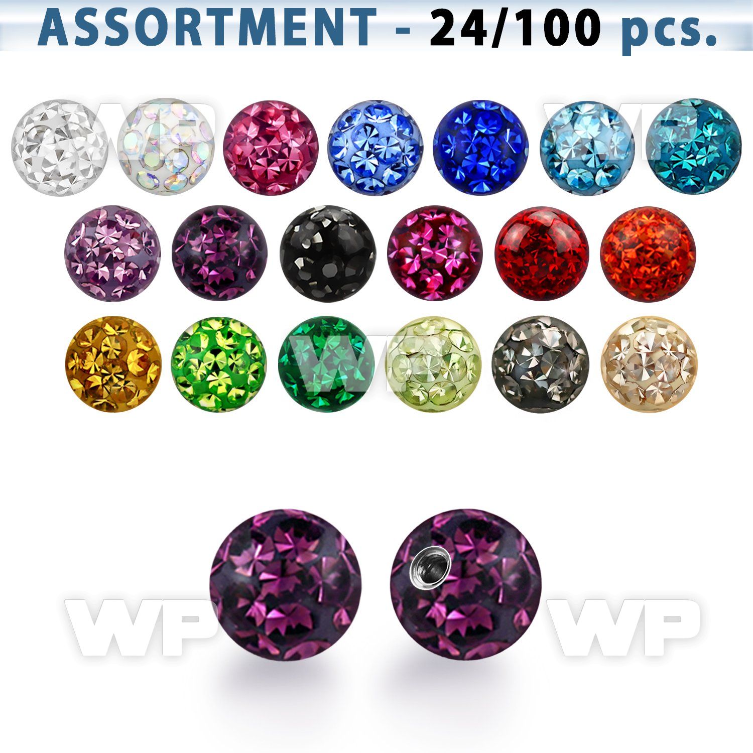 4b2ze0 3mm multi crystal balls 1 2mm threading clear epoxy cov 