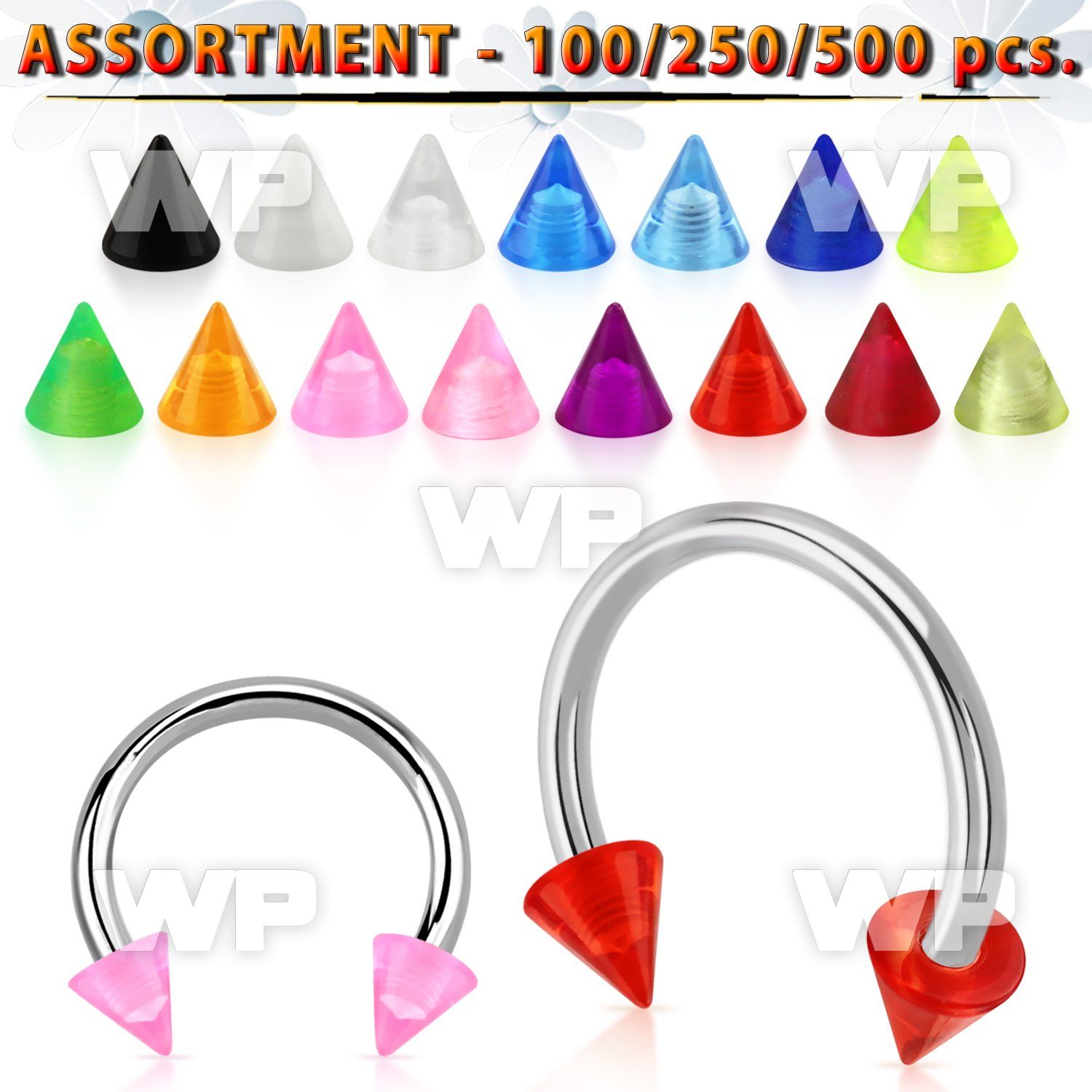 4b2zse surgical steel cbr horseshoes 1 2mm 3mm acrylic uv cones belly piercing