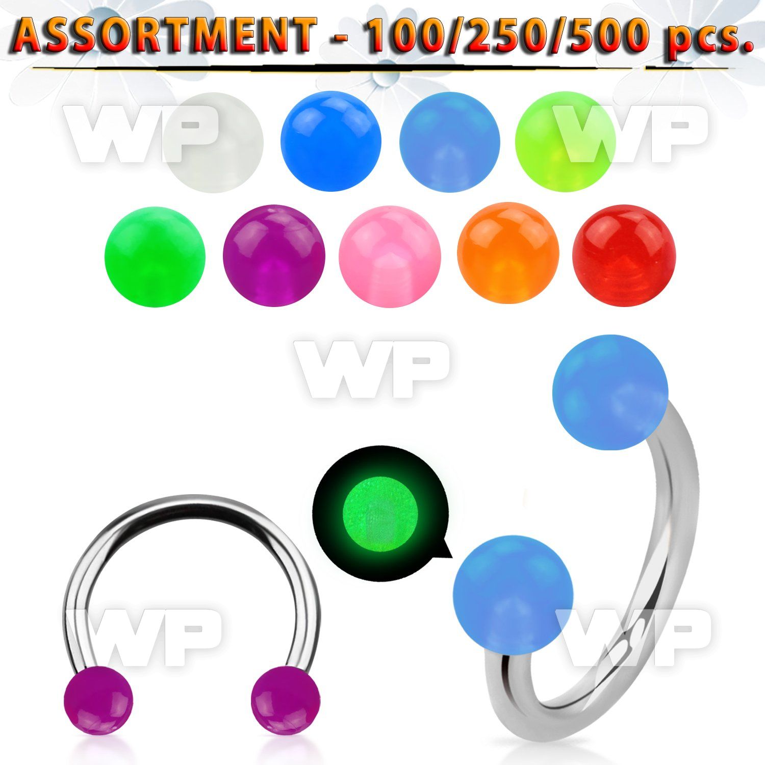 4b2zye surgical steel cbr horseshoes 1 2mm 3mm acrylic glow in belly piercing