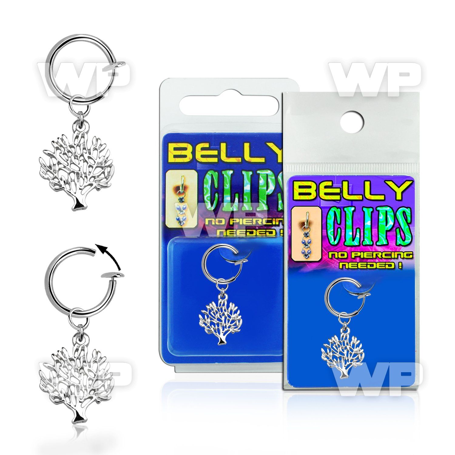 4b6my9l fake belly clip dangling tree of life design belly piercing