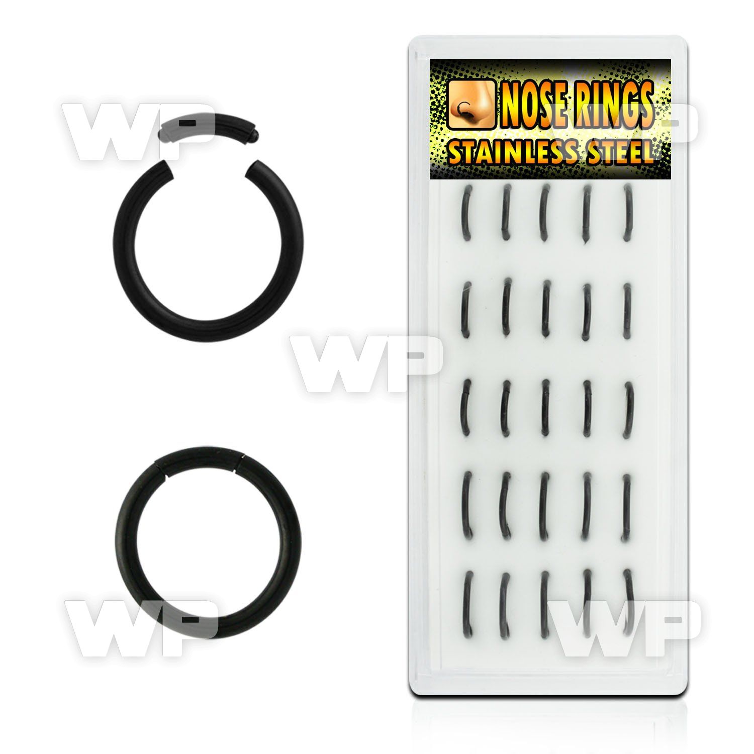 4f3ire display box w of black ion plated segment ring s 1 2mm eyebrow piercing