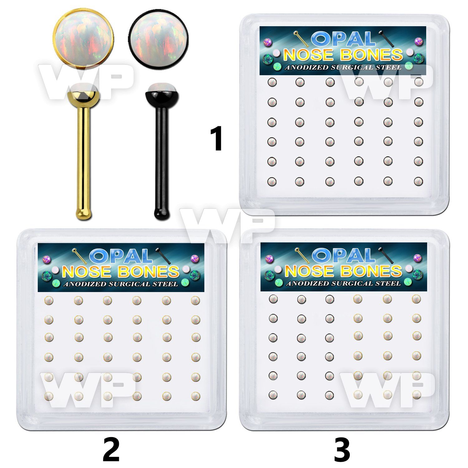 4f45m0 box w 36 pcs of 316l steel nose piercing nose bones w nose piercing