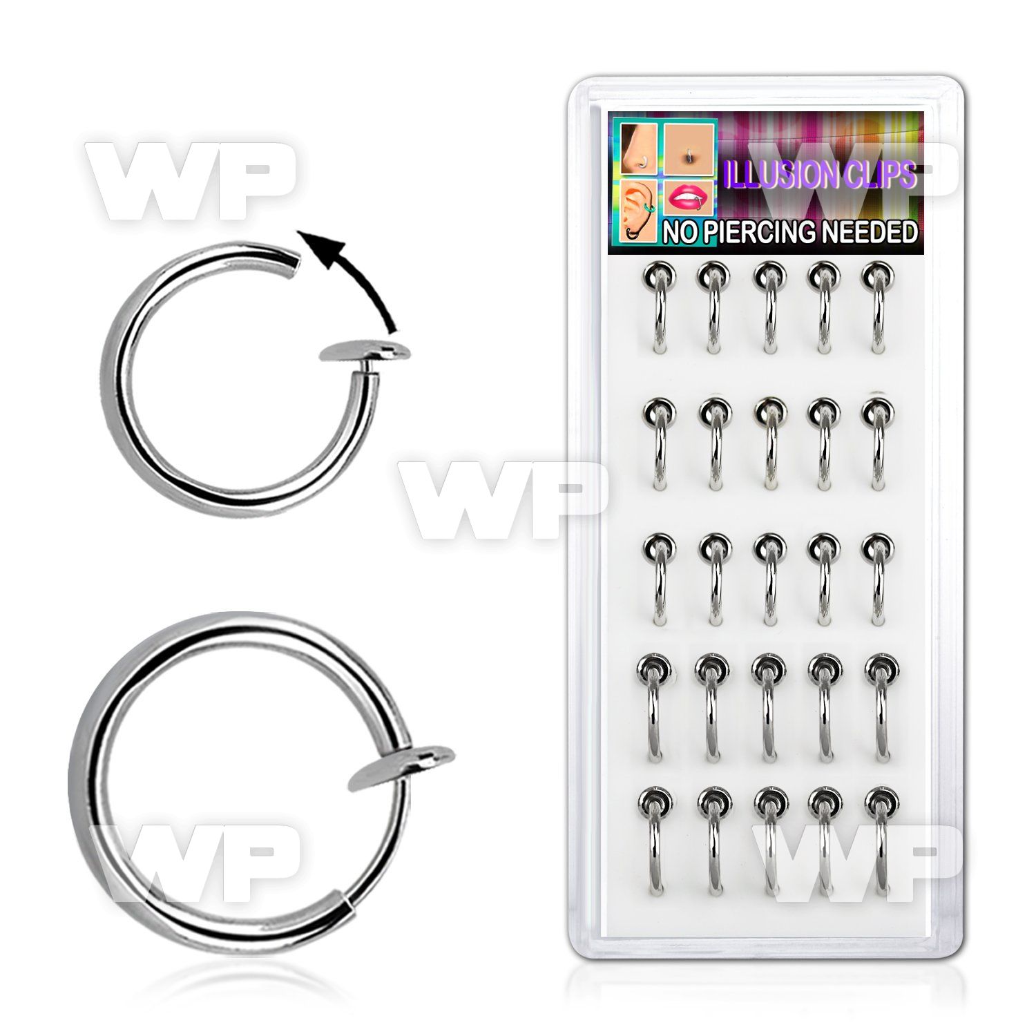 4f6bmk box w spring fake fake clips size 8mm 10mm nose piercing