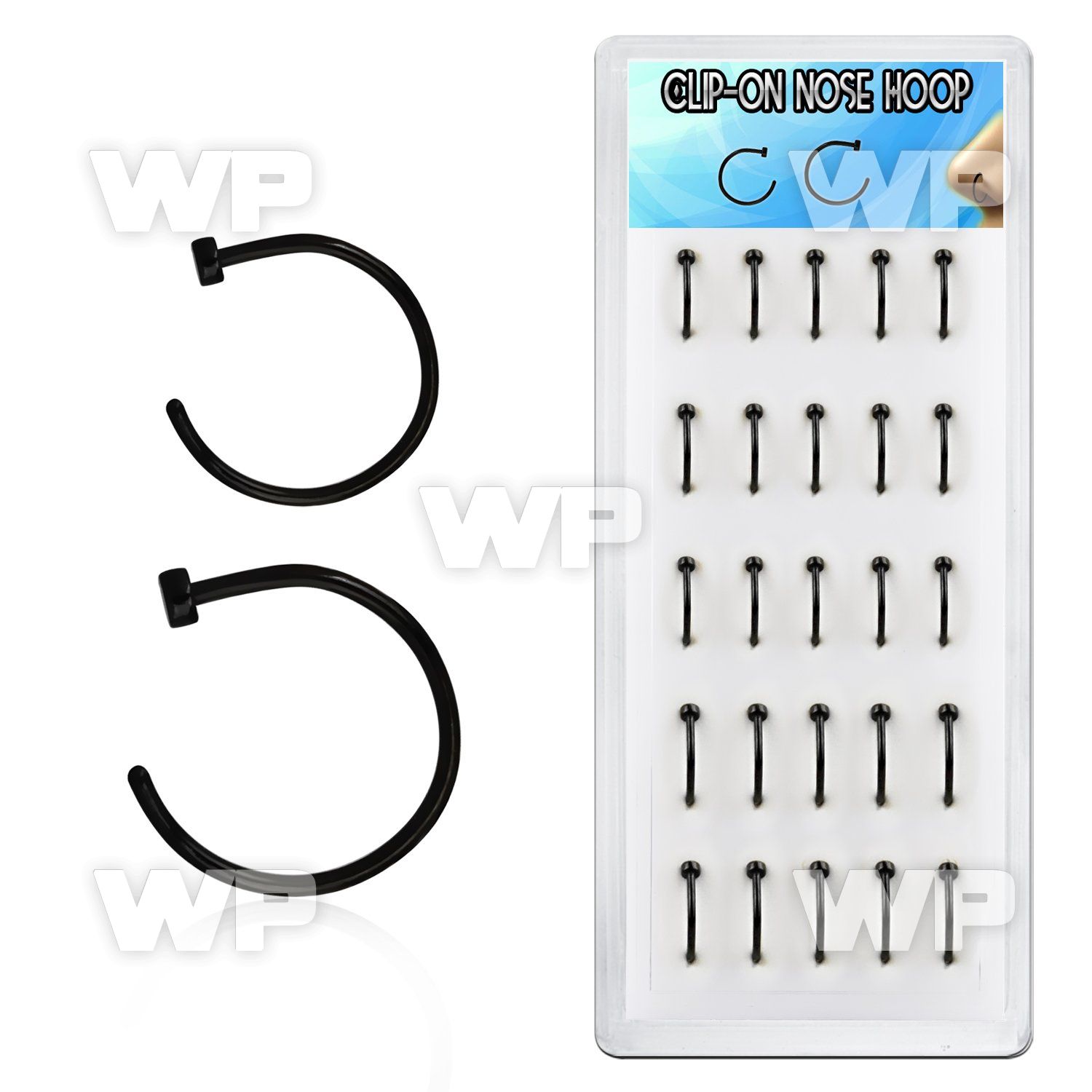 4f6buy box w of black ion plated 316l steel fake nose clips 0 8 nose piercing