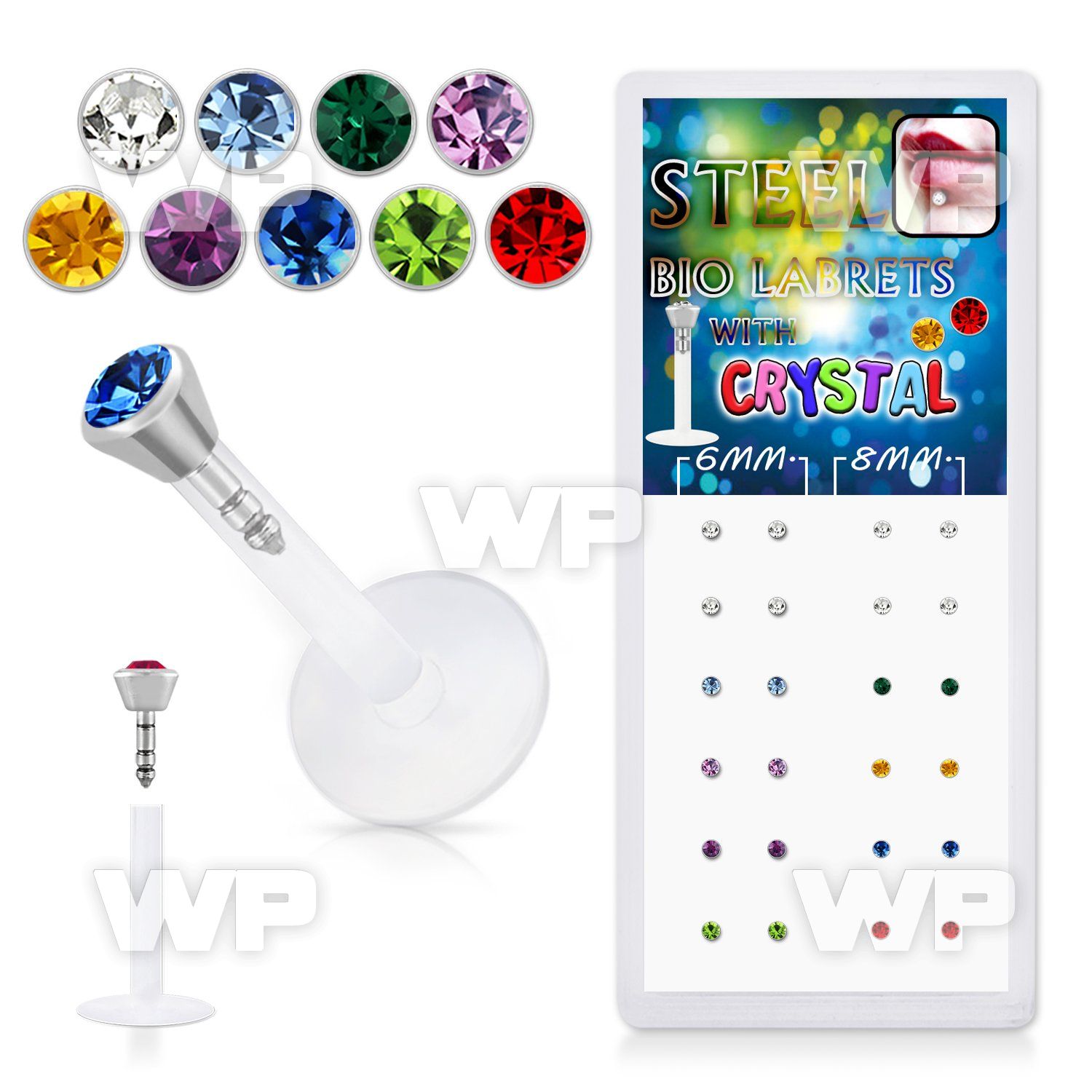 4fbcnk box w bio flex labrets 1 2mm 2 5mm push in surgical stee lower lip piercing